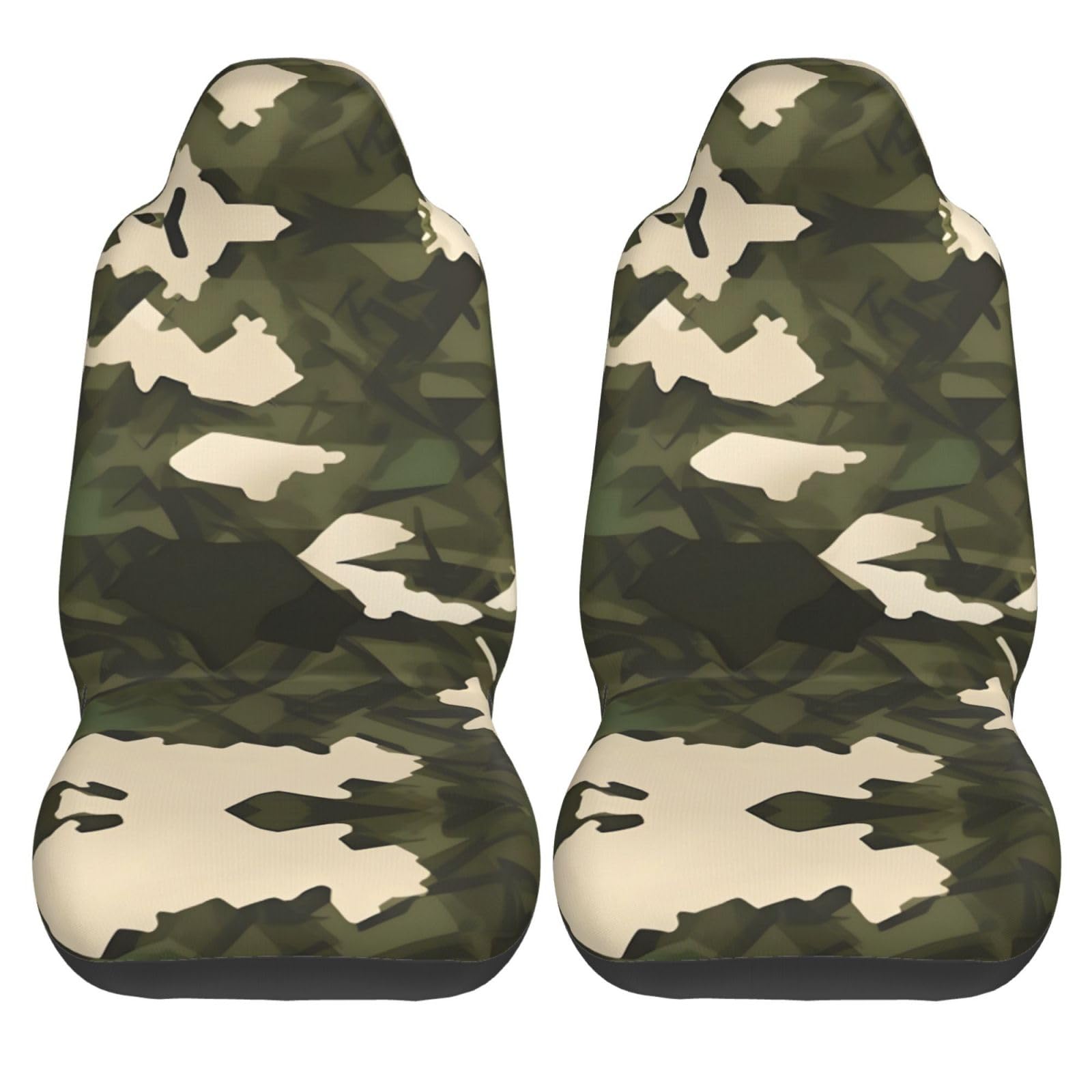 Army Camouflage Universal Car Seat Covers - Durable Front Seat Protectors for Cars, SUVs, Sedans & Trucks - Breathable Auto Interior Accessories for Outdoor Adventures & Military Style Enthusiasts