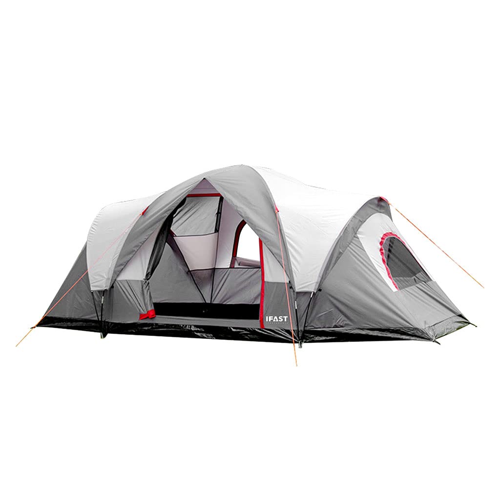HOYOC 6-Person Family Camping Tent - Waterproof Windproof Double Layer Outdoor Tent with 3 Mesh Windows & Large Door - All Season Easy Setup - Includes Carry Bag - Perfect for Backpacking, Hiking, and Family Camping Trips