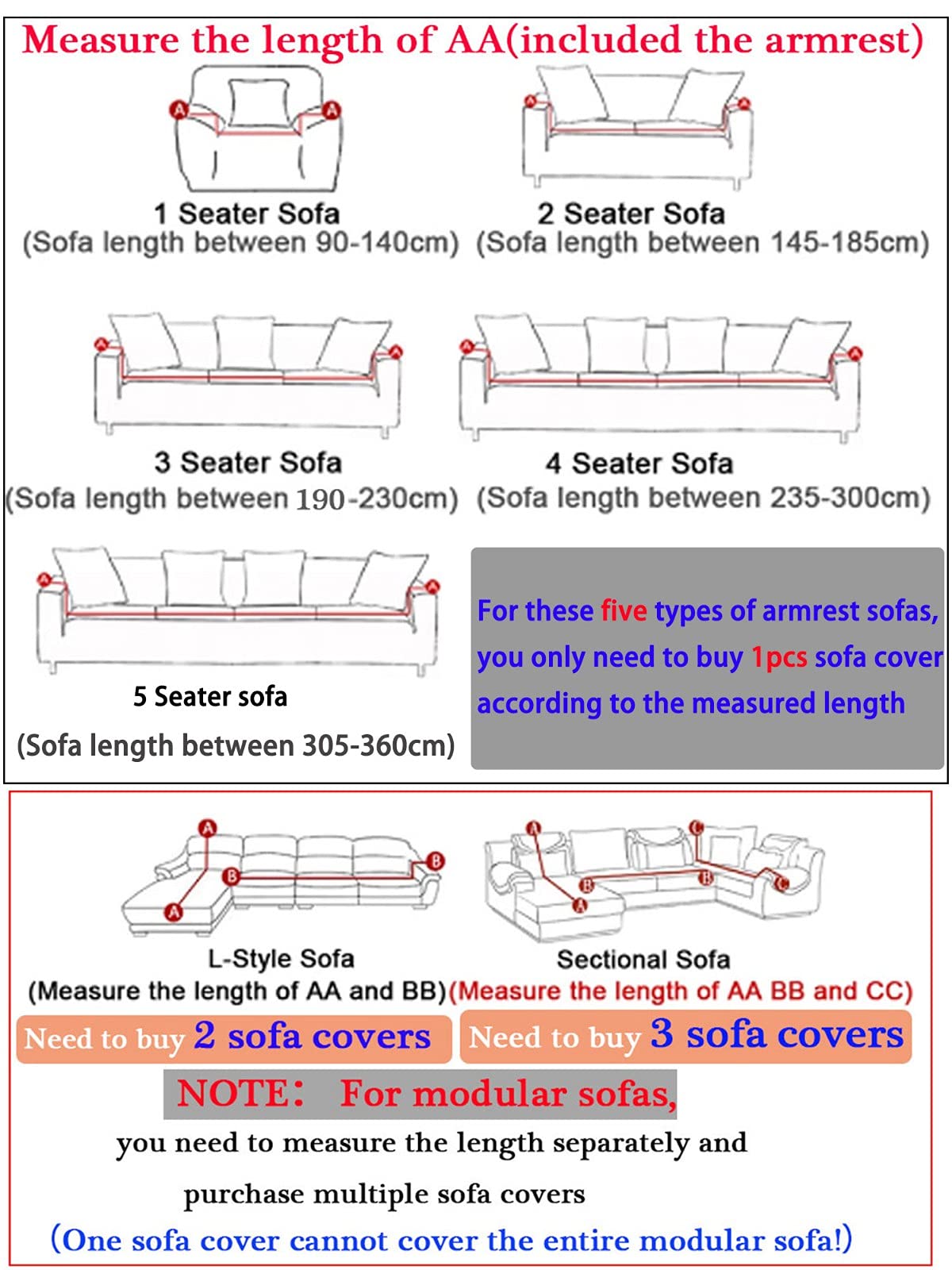 Stretchable L-Shaped Sectional Sofa Slipcover - Jacquard Fabric Pet & Kid Friendly Couch Cover for 1-4 Cushions - Orange Living Room Furniture Protector for Pets, Kids & Everyday Use