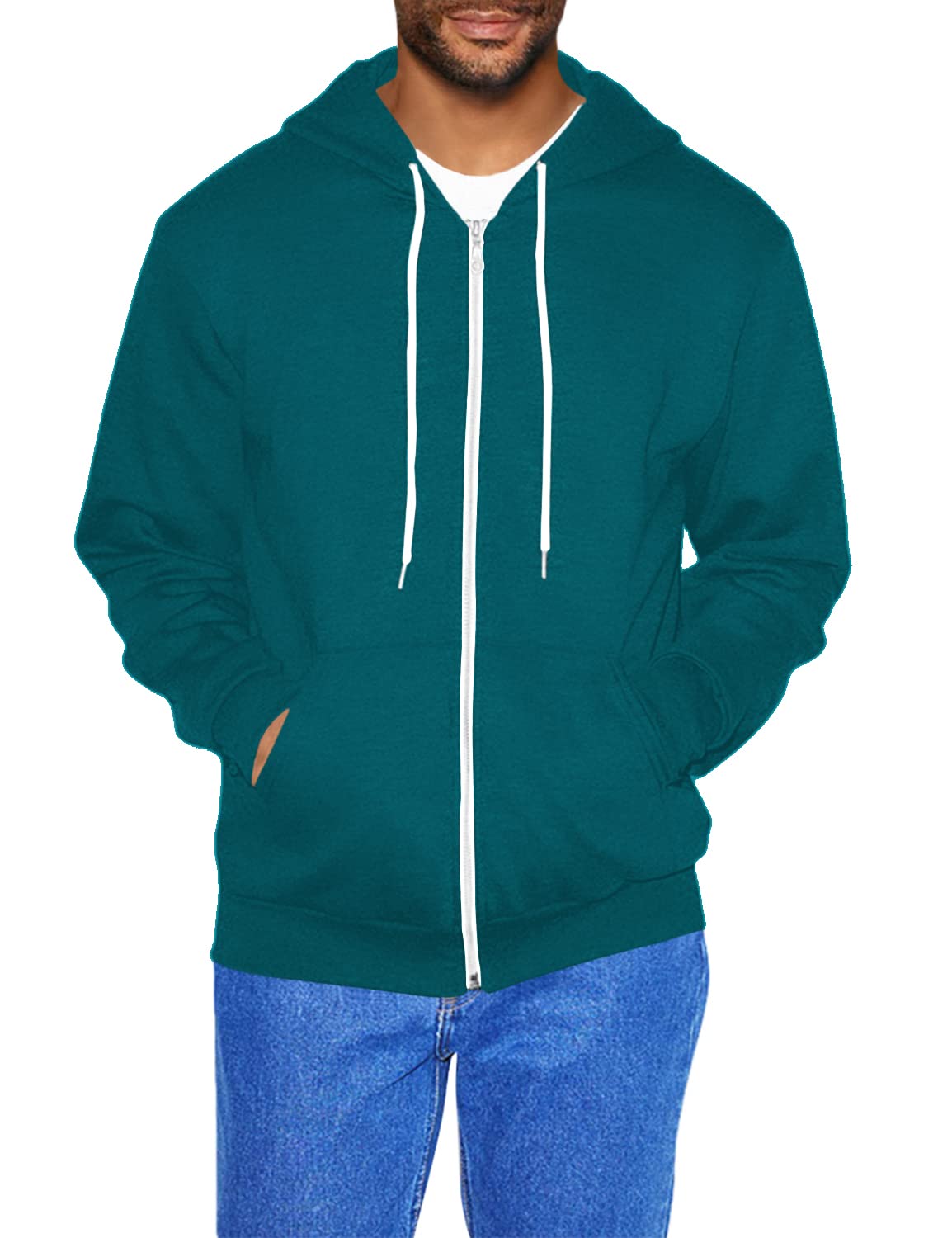 American Apparel Men's Flex Fleece Long Sleeve Zip Hoodie - Soft & Comfortable Pullover for Casual Wear, Gym & Outdoor Activities