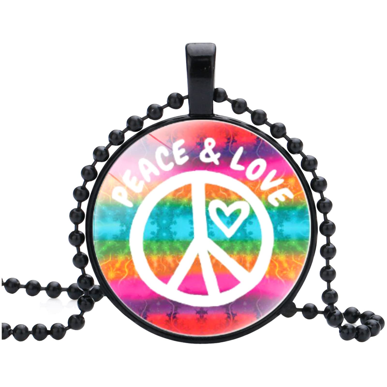 Wildmont Peace Sign Pendant Necklace - Hippie Style Unisex Jewelry for Men & Women | Perfect for Music Festivals, Boho Parties & Everyday Wear
