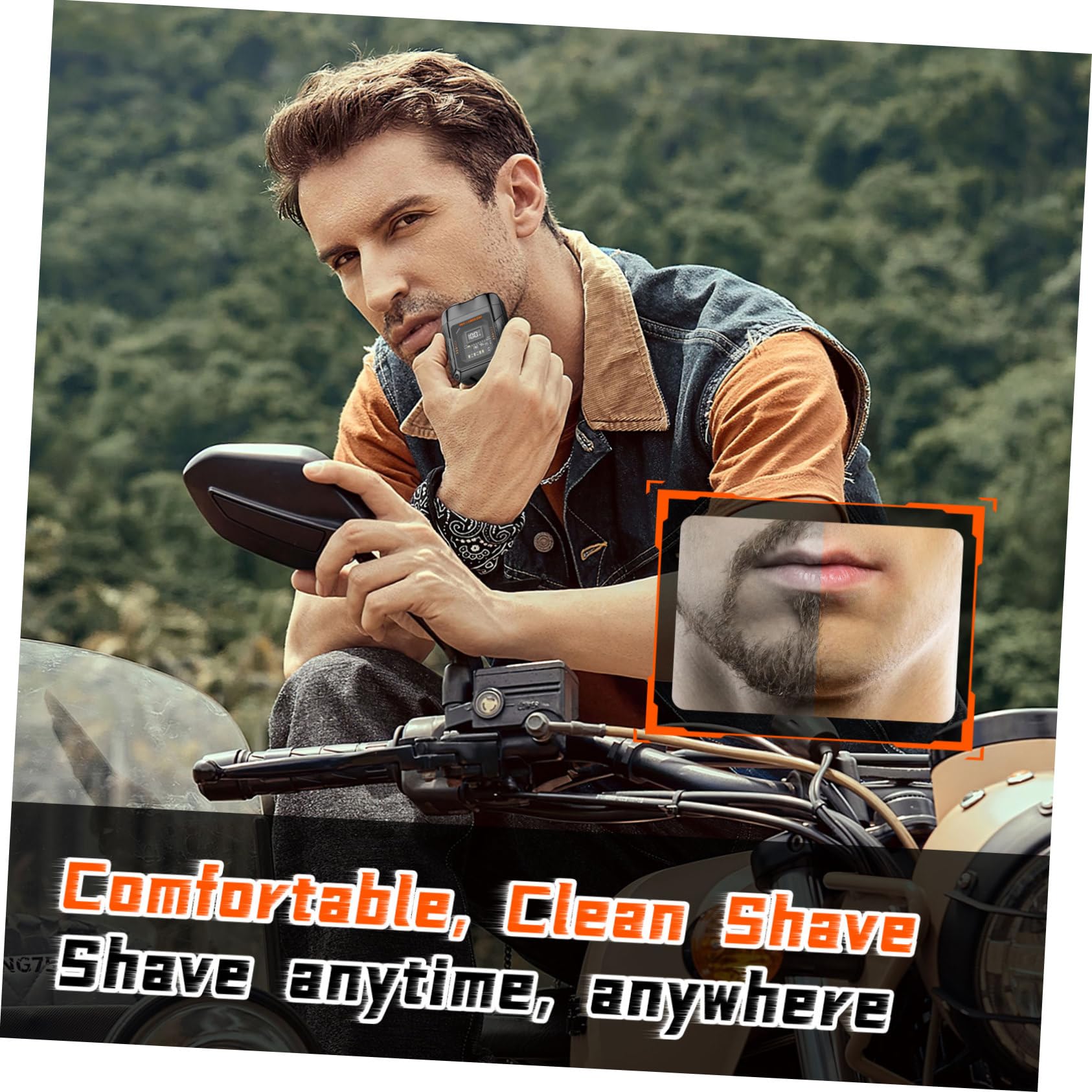 NOLITOY Mini Electric Razor for Men - Portable Travel Shaver, Mustache & Beard Trimmer, Silver Zinc Alloy - Perfect for Grooming at Home, Office, or On-The-Go