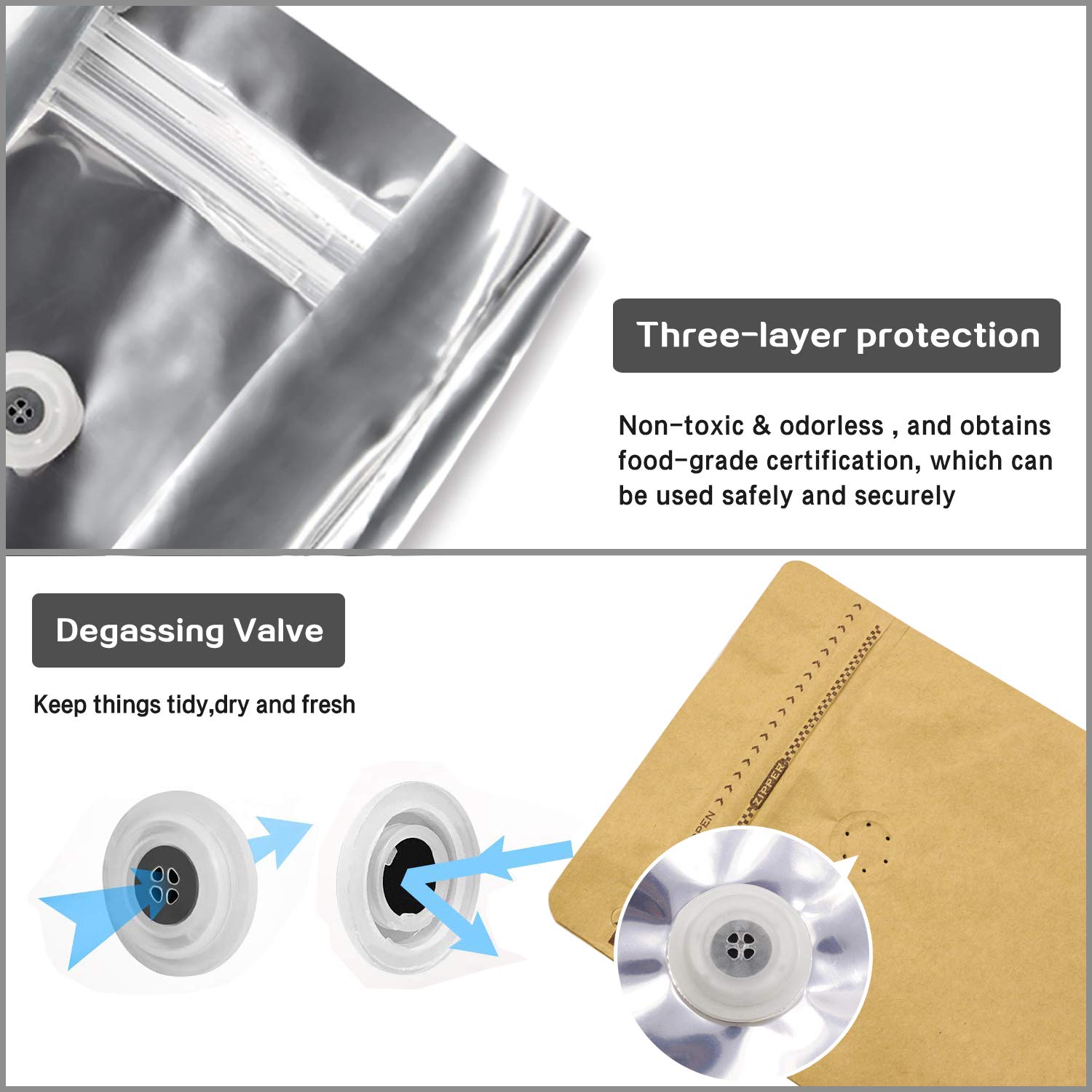 Premium 8oz Kraft Paper Coffee Bags with One-Way Valve - Ideal for Home Cold Brew, Fresh Roast Storage & Coffee Gifting (Pack of 30, Empty Bags) | Perfect for DIY Coffee Enthusiasts & Small Coffee Businesses