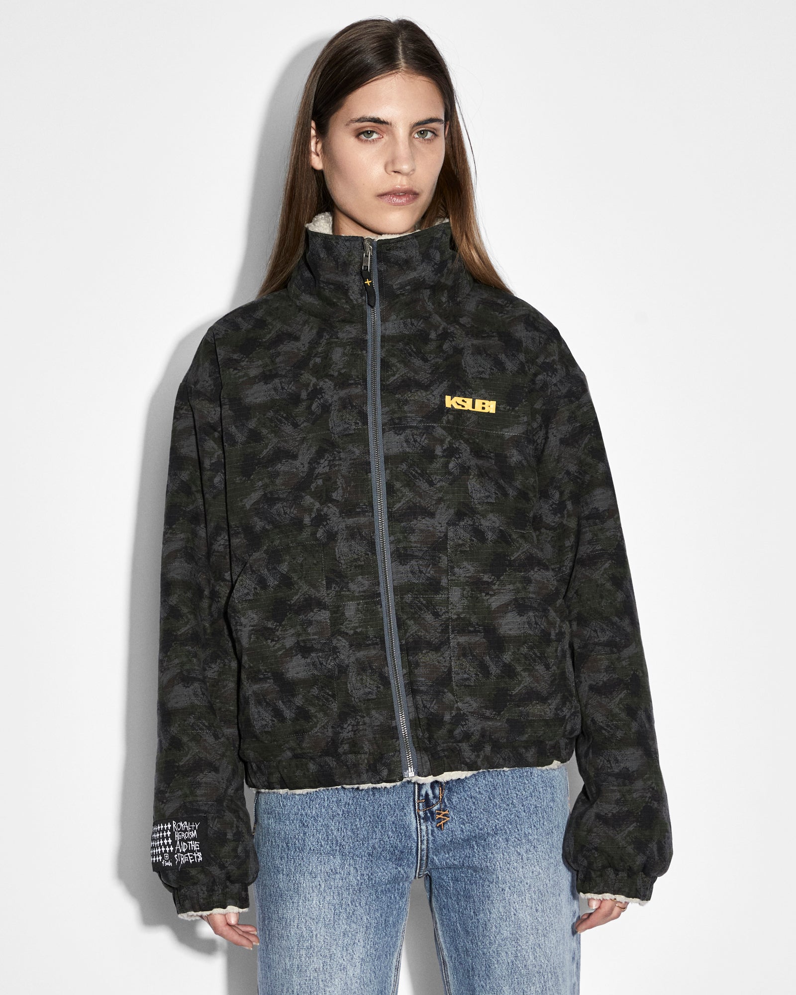 Reversible Camo & Ecru Puffer Jacket for Men & Women - Lightweight Warm Winter Coat for Outdoor Activities, Travel & Casual Wear