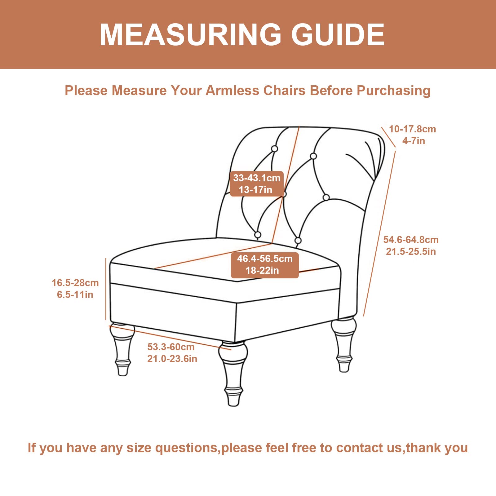 Eco-Friendly Removable Washable Armless Chair Slipcover - Printed Accent Furniture Protector for Living Room, Dining Room, Hotel - Perfect for Home Decor, Guest Seating & Commercial Use