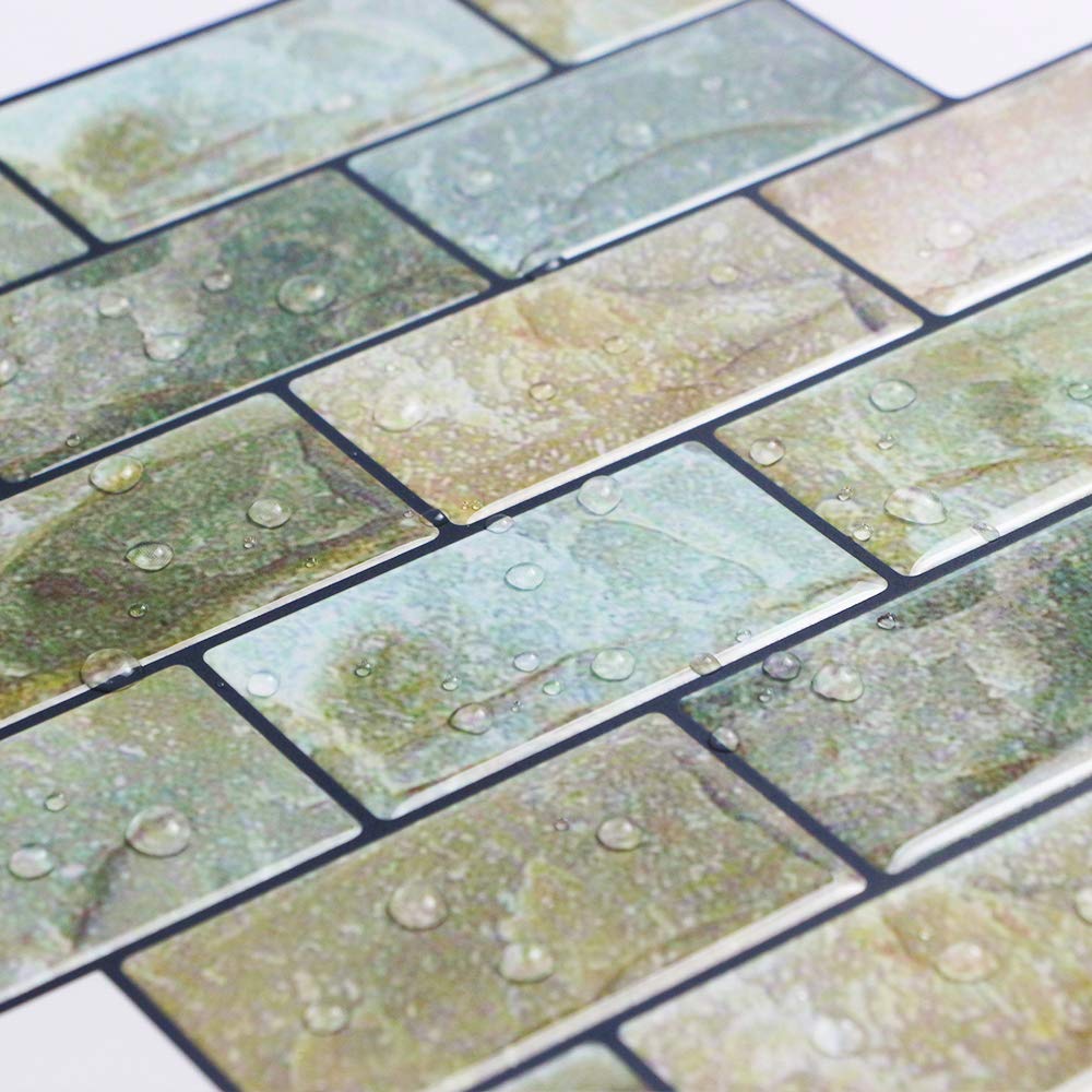 Self-Adhesive 3D Brick Wall Tiles - Peel and Stick Kitchen Backsplash (10 Sheets 10