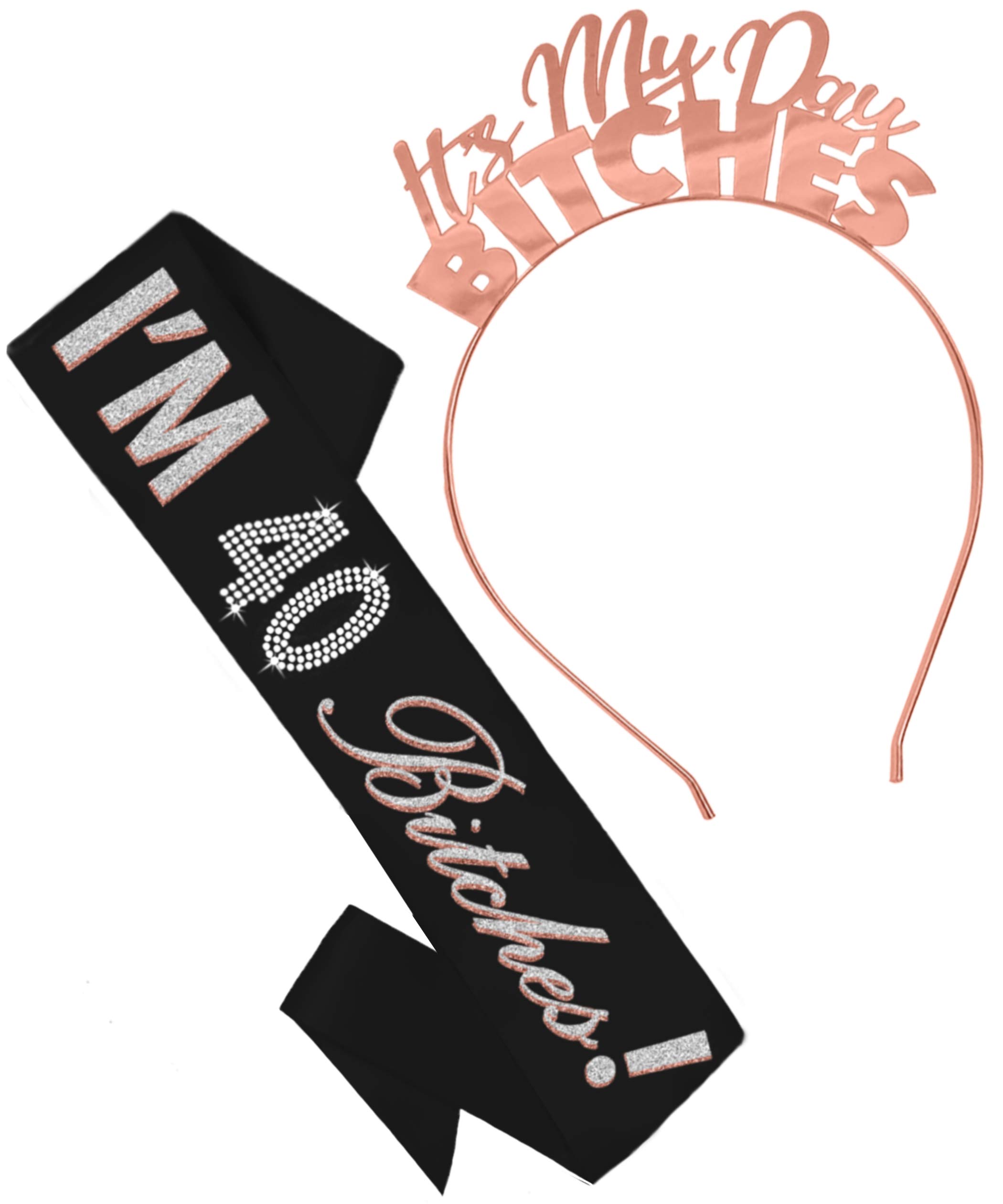 40th Birthday Rhinestone Sash & Tiara Set - Sparkling Birthday Party Headband & Hair Accessories for Women - Perfect for Birthday Celebrations, Bachelorette Parties & Special Events