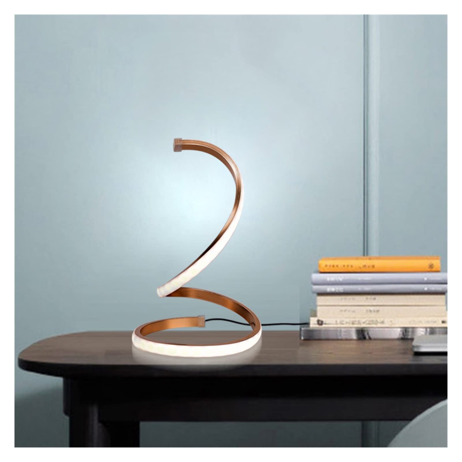 TOMYEUS Adjustable LED Desk Lamp with USB Charger - 3 Color Modes (Warm/White/Cool) for Bedroom, Office & Study - Modern Spiral Table Lamp with Flexible Gooseneck, Perfect for Reading, Working & Night Light