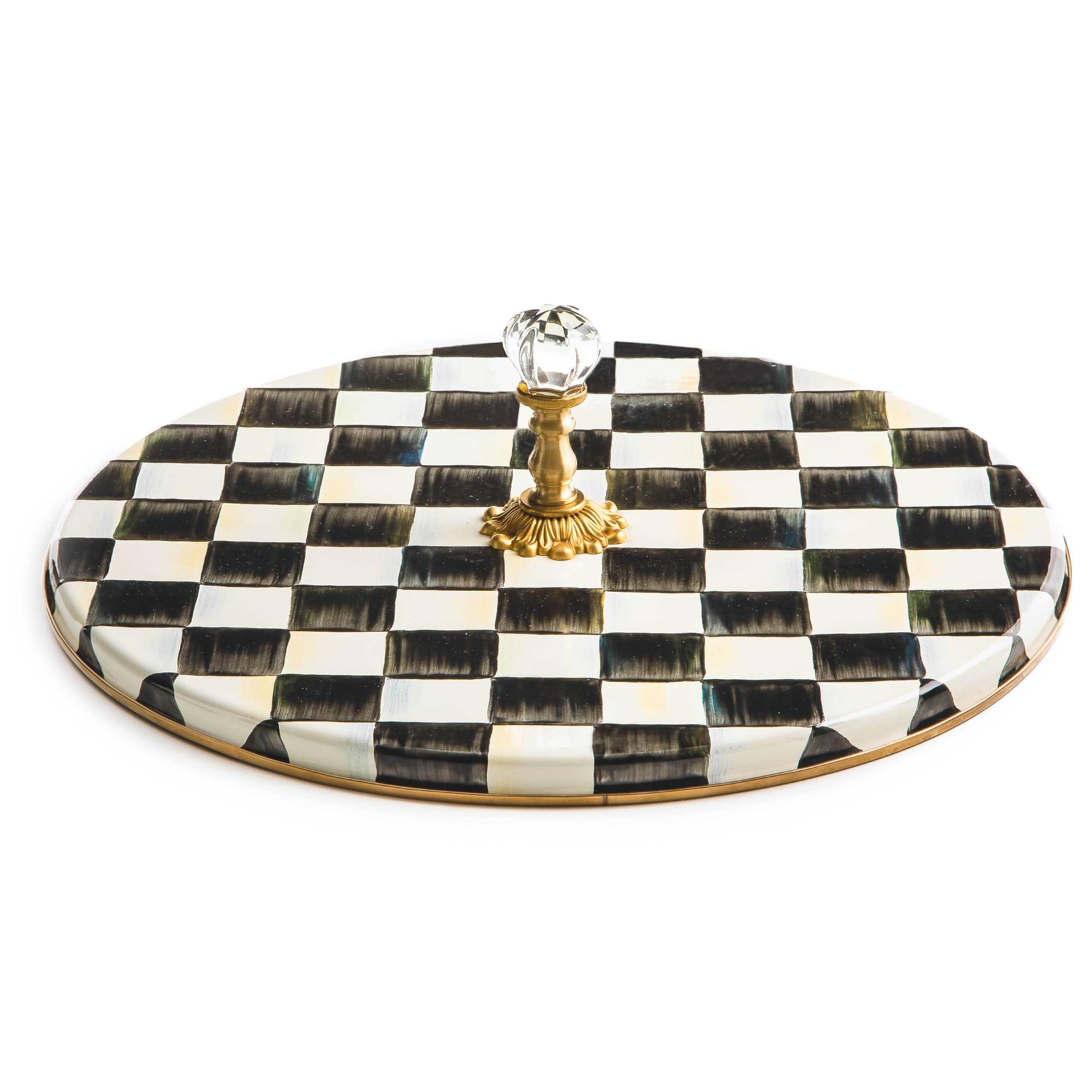 MACKENZIE-CHILDS Elegant Black-and-White Courtly Check Cheese Board Set - Perfect for Charcuterie, Cheese Platters, Wine Pairings & Entertaining Guests at Dinner Parties