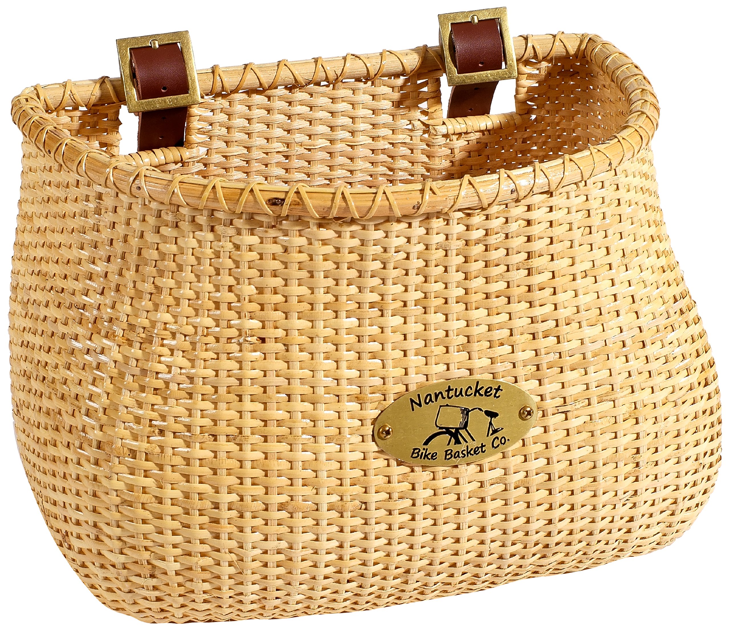 Nantucket Bicycle Basket Co. Lightship Collection - Premium Woven Wicker Bike Basket for Adults - Perfect for Groceries, Picnics & Beach Cruisers