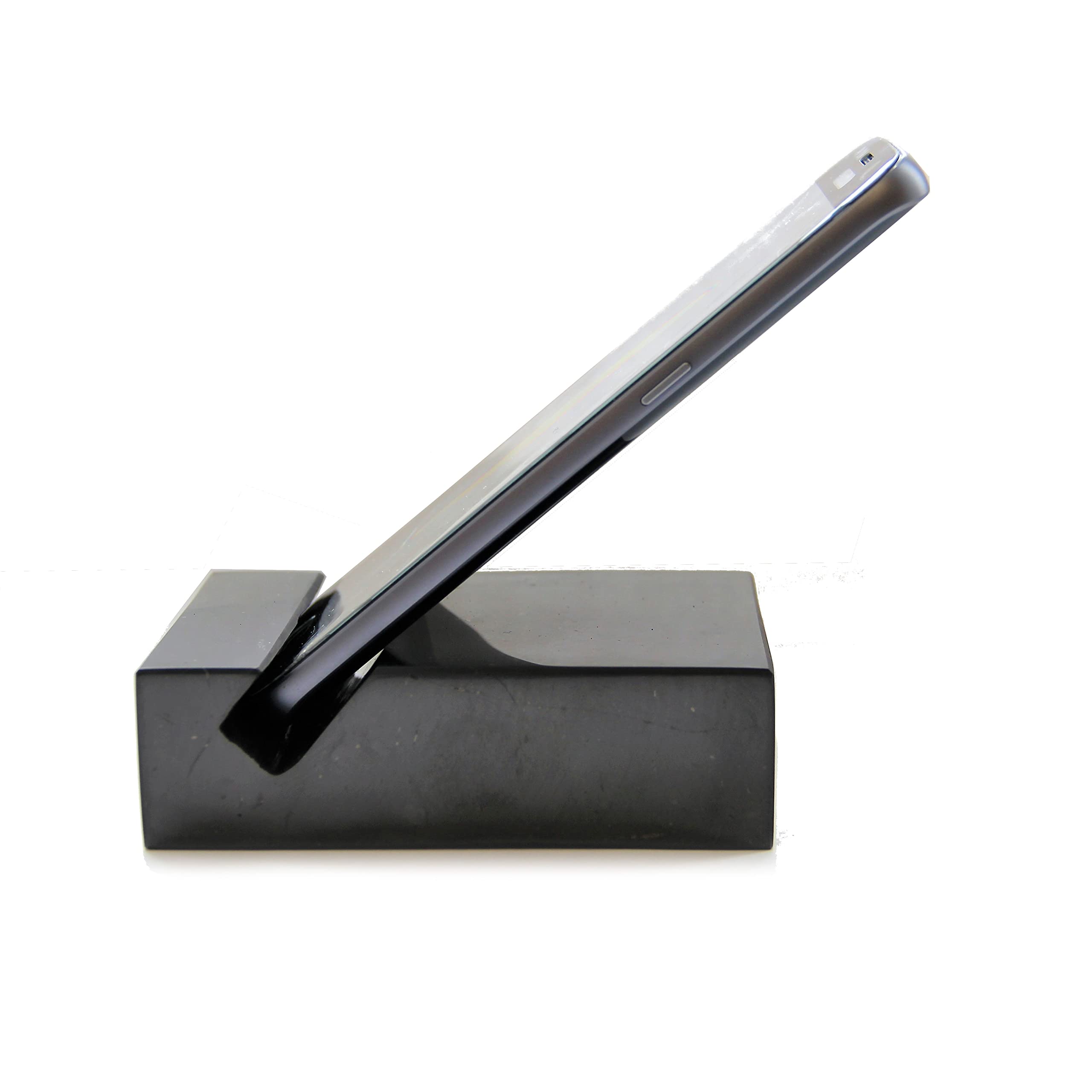 Shungite Phone Stand - Black Polished Shield for Home & Office