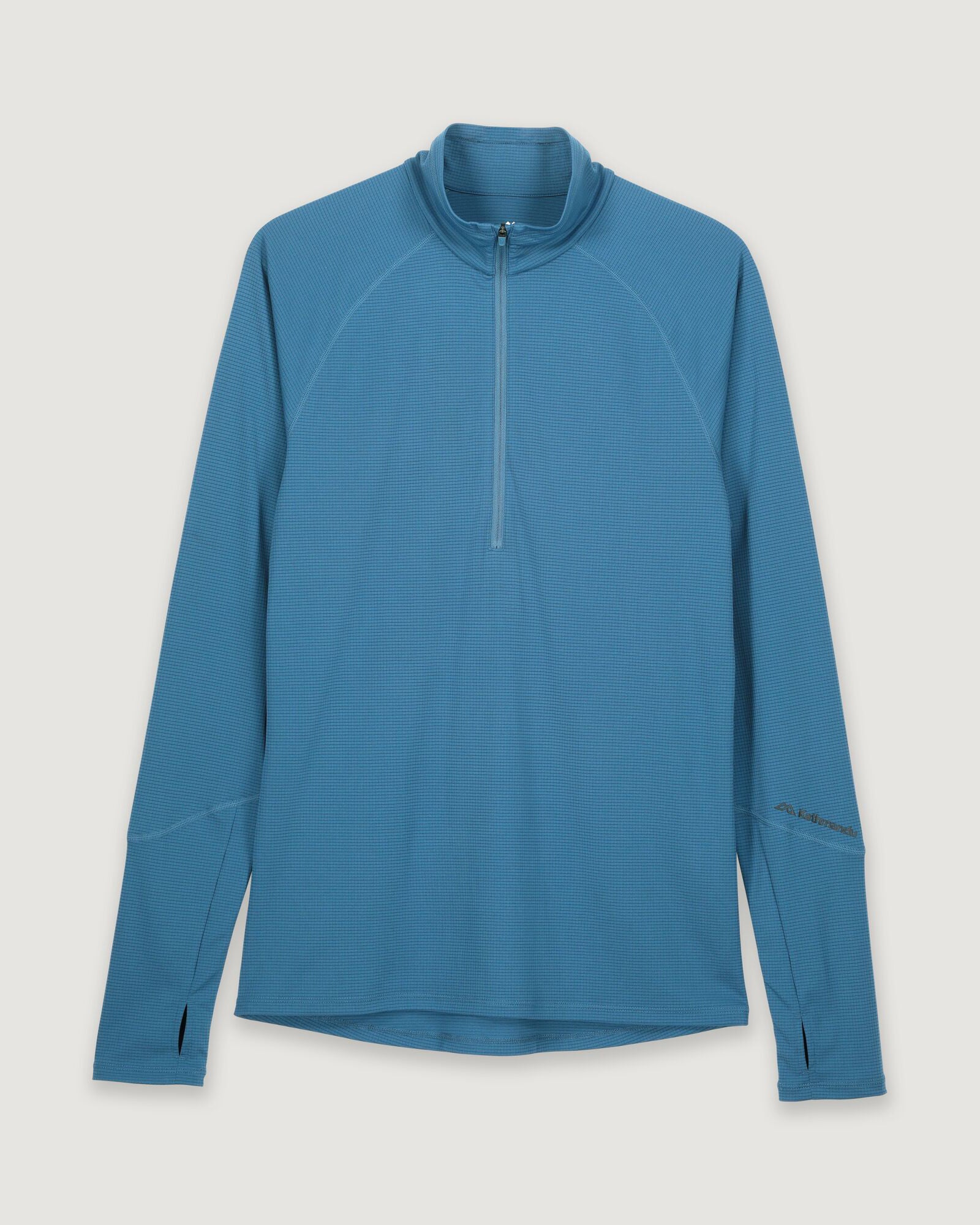 KMDAction Men's Long Sleeve Quarter Zip Pullover Shirt - Steel Blue - Comfortable & Stylish for Outdoor Activities, Work & Casual Wear