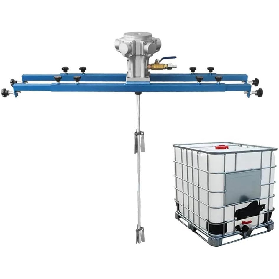 1 Ton Pneumatic Air Agitator Mixer Machine - IBC Tank Mixer with Folding Propeller & Support Hanger - Paint, Ink Stirring & Dissolving Solution for Industrial Mixing Applications