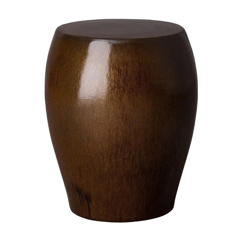 18 Inch Seiji Ceramic Garden Stool - Outdoor Patio Decor, Japanese-Inspired Side Table for Gardens, Porches & Poolside
