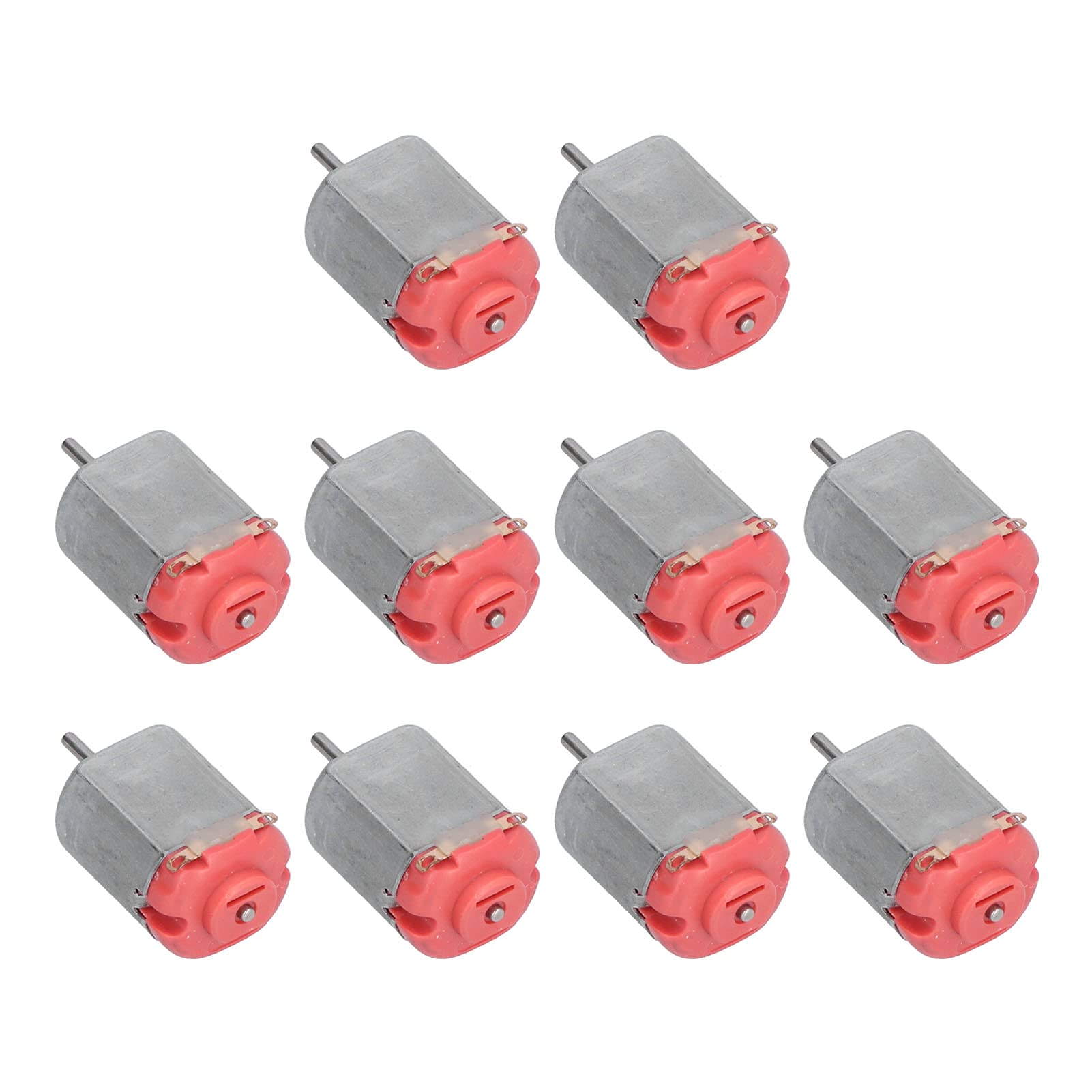 Okuyonic DC Motors - 10Pcs Mini Low Noise Electric DC Motors for Hobby, DIY, Toys, Cars (Red) | Perfect for RC Vehicles, Science Projects & STEM Education