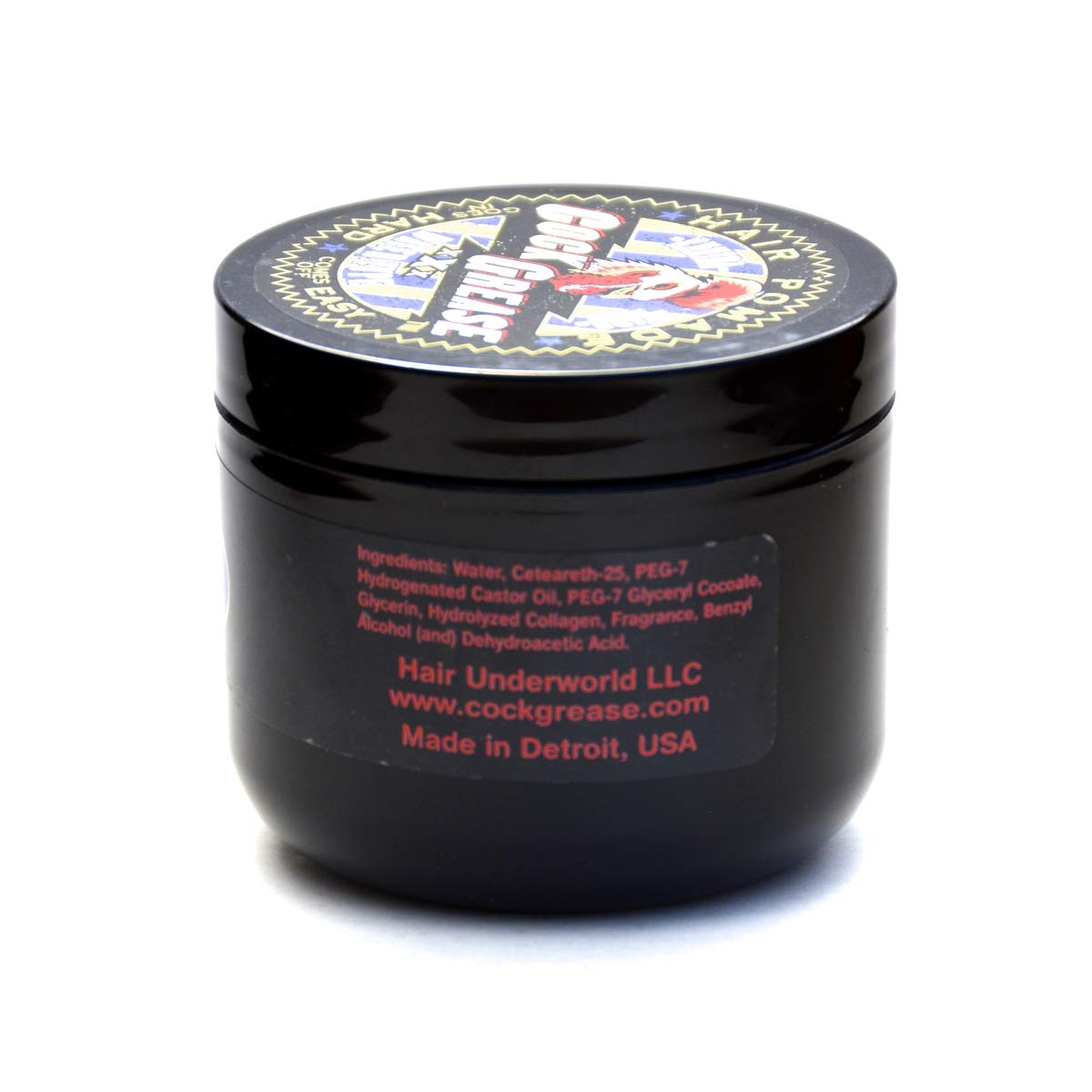 COCK GREASE Water-Based Hair Pomade - XXXTRA Hard Hold, Easy Wash Out - 3.9 oz/110g for Men's Styling - Perfect for Slick Back, Pompadour & Classic Hairstyles