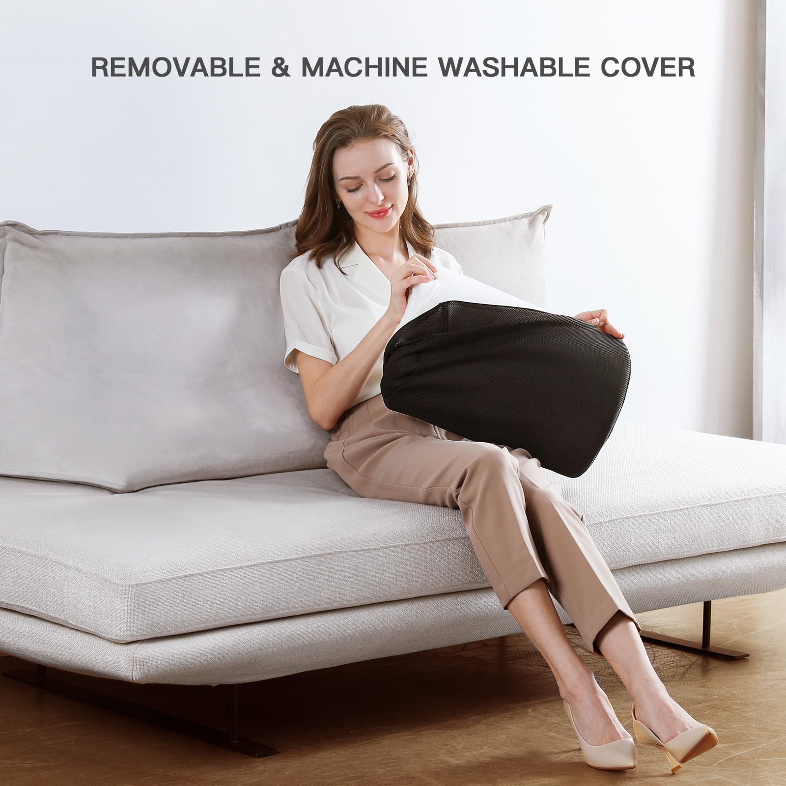 Ergonomic Foot Rest for Office & Home - HUANUO Under Desk Footrest for Comfortable Work & Travel