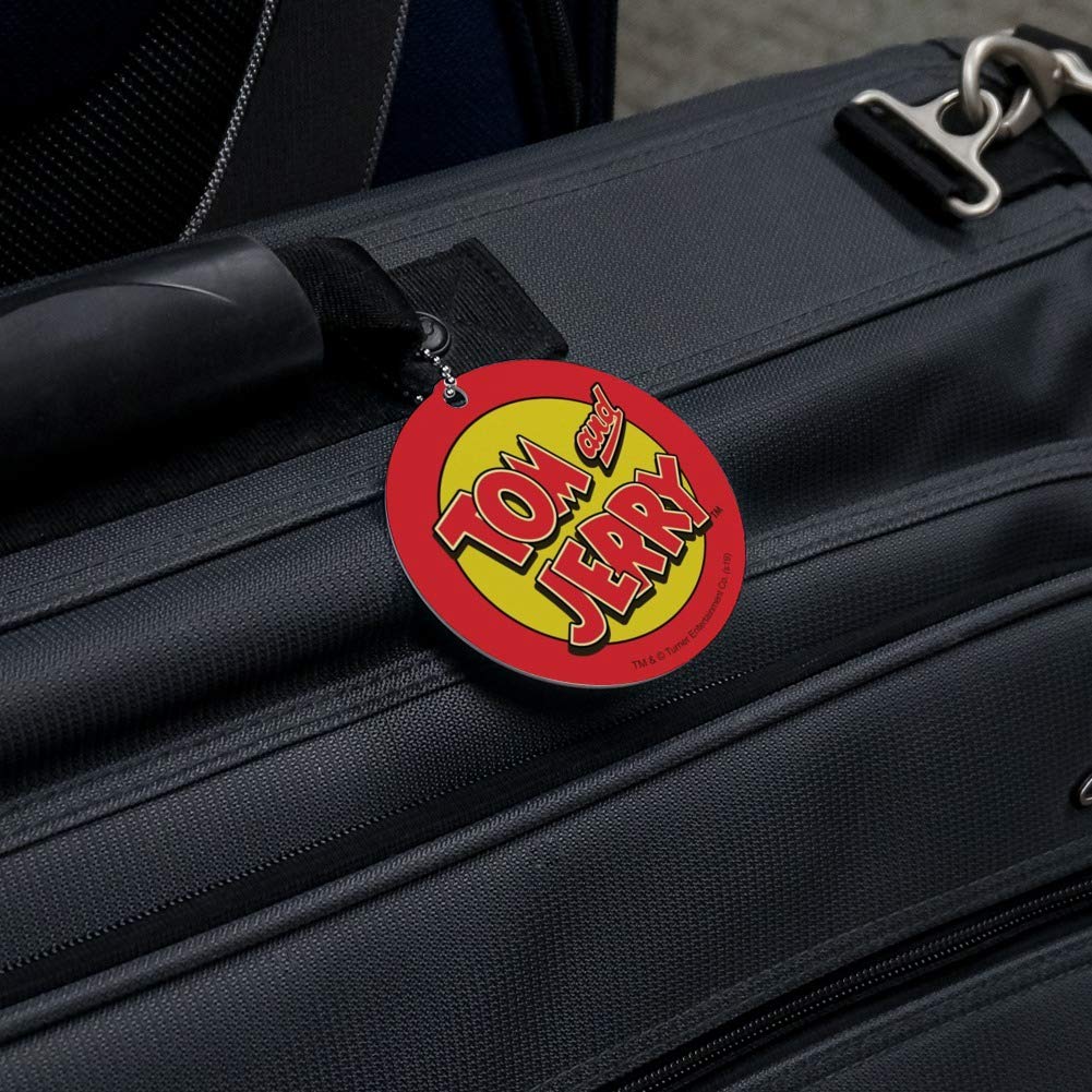 Tom and Jerry Luggage Tag - Round Personalized ID Card for Suitcases & Carry-On Bags - Perfect for Travel, Vacation & Business Trips