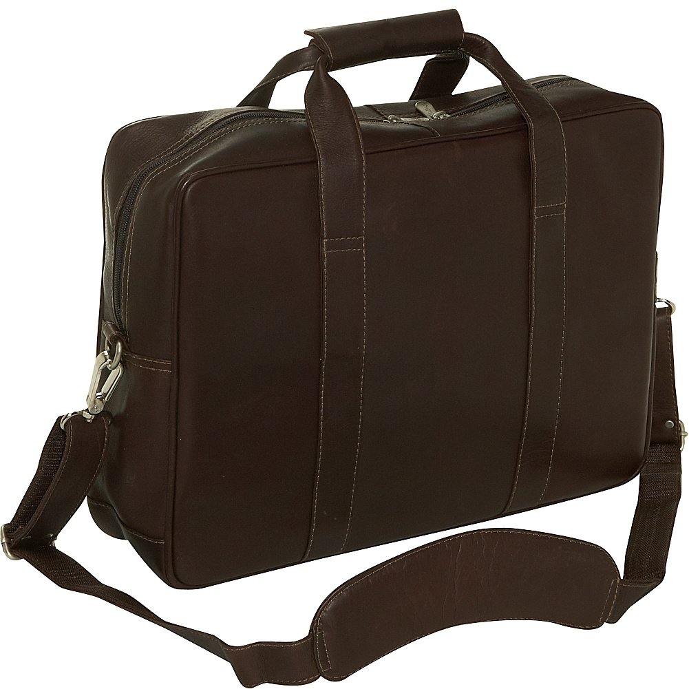 Premium Leather Computer Briefcase for Laptop - Durable Saddle Brown Business Bag with Adjustable Shoulder Strap - Perfect for Office, Work, Travel & Daily Commute