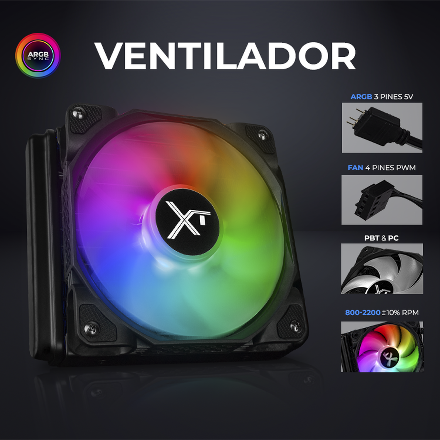 XTREME PC Gaming Liquid Cooler - Aqua Force 120mm ARGB CPU Cooler with 800-2200 RPM, Black | High-Performance Cooling for Gaming PCs, Workstations & Overclocking