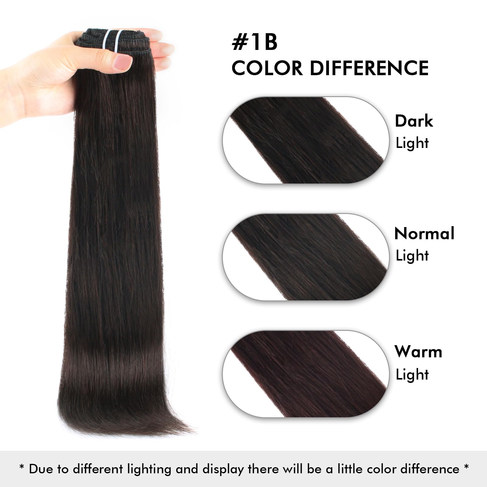 9A Grade Clip-In Human Hair Extensions - Off Black Color, Ultra Thick Double Weft for Full Head Coverage - 22 Inch, 140g, 7 Pieces with 18 Clips | Perfect for Volume, Length & Styling for Parties, Weddings & Daily Wear