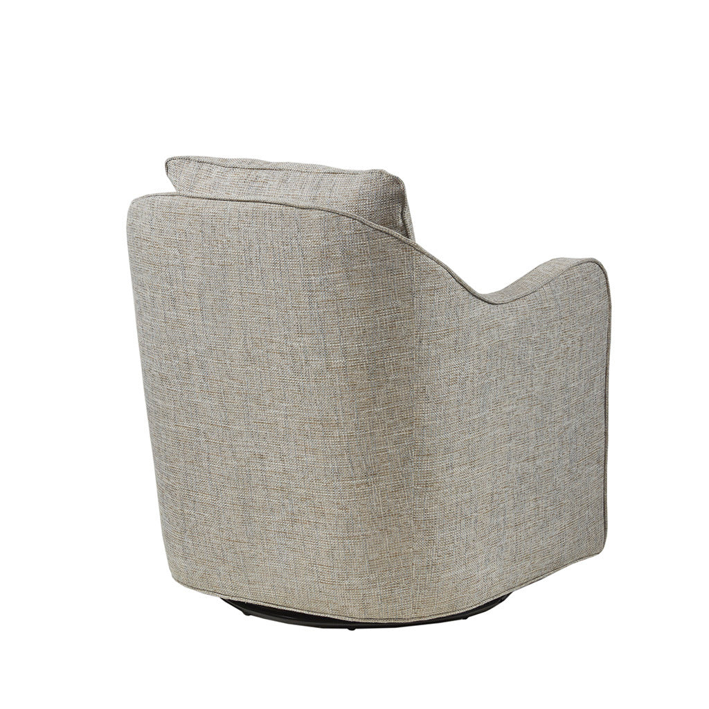 Brianne Wide Seat Swivel Arm Chair - Modern Accent Chair for Living Room, Office & Lounge - 360 Degree Rotating Comfortable Upholstered Chair with Padded Seat