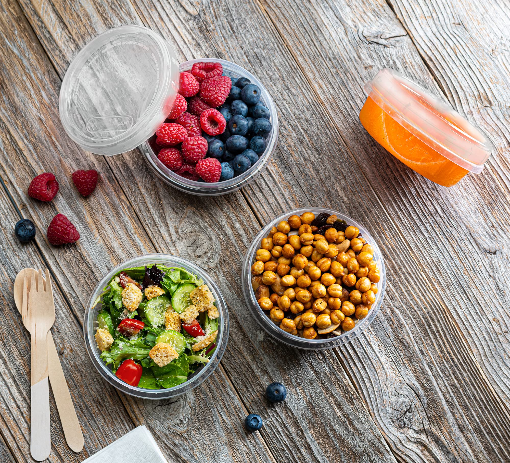 8oz (10 Pack) Clear Plastic Twist Cap Containers with Screw-On Lids - Airtight Food Storage Containers for Freezer, Pantry & Meal Prep | BPA-Free Kitchen Organization Solution