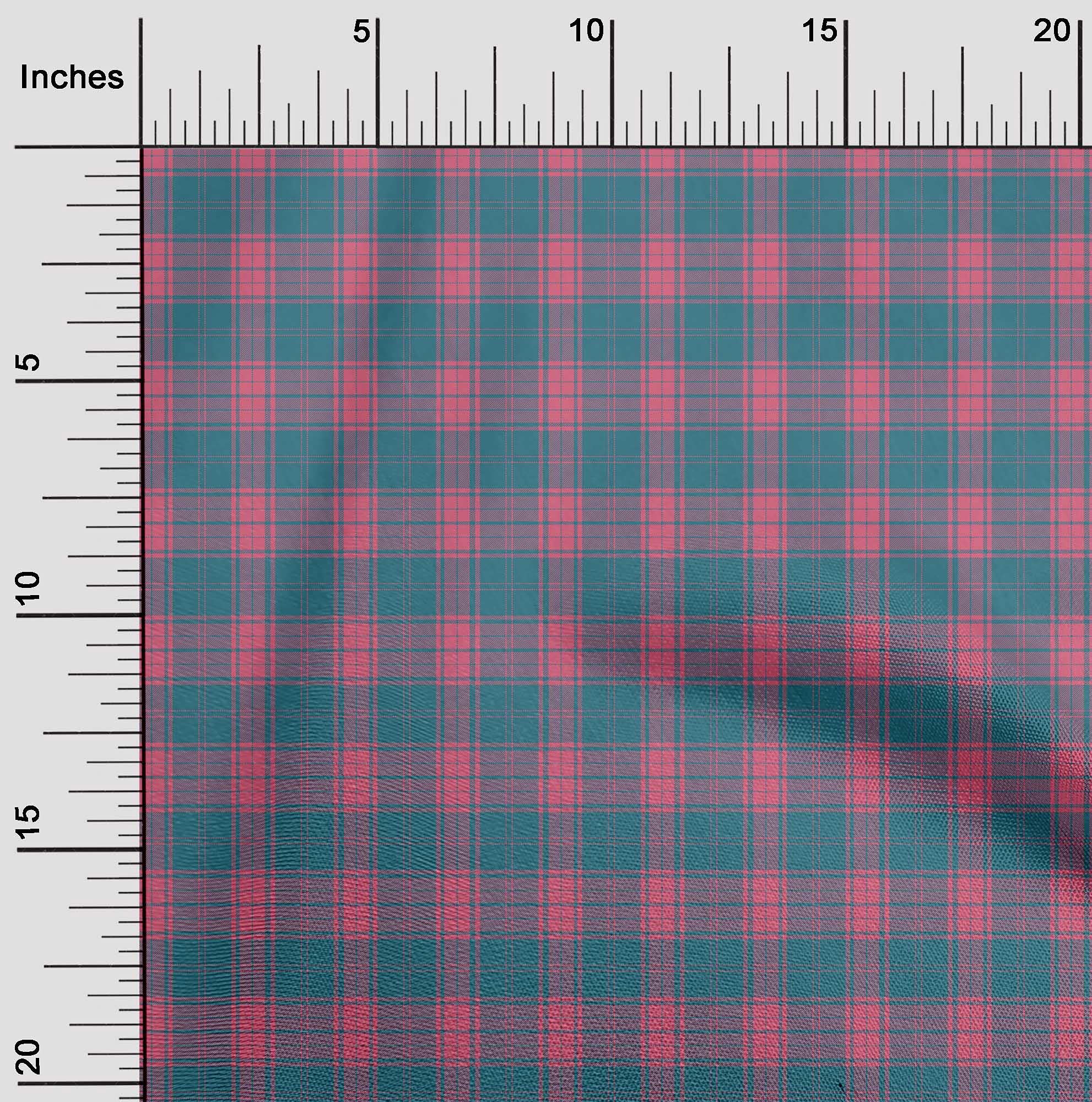 oneOone Georgette Viscose Pink Check Print Fabric by The Yard - 42 Inch Wide Flowy Dress Material for Summer Dresses, Blouses & DIY Sewing Projects