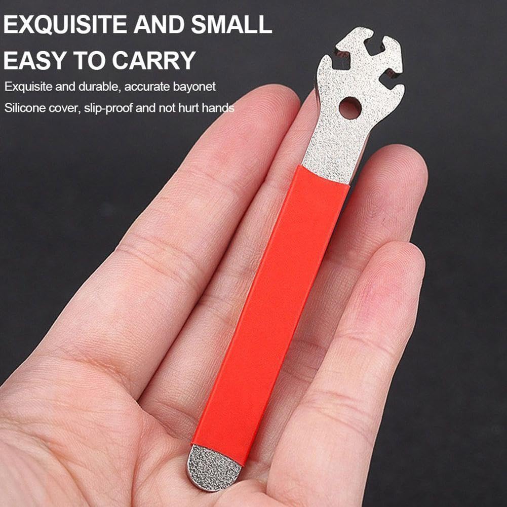 **Bike Spoke Wrench & Pedal Spanner - Anti-Slip Bicycle Wheel Rim Tool for Road & Mountain Bikes | Portable Bike Repair Kit for On-the-Go Fixes**    *(Use Case: Perfect for quick bike repairs, wheel adjustments, and pedal maintenance during rides, commutes, or trail adventures.)*