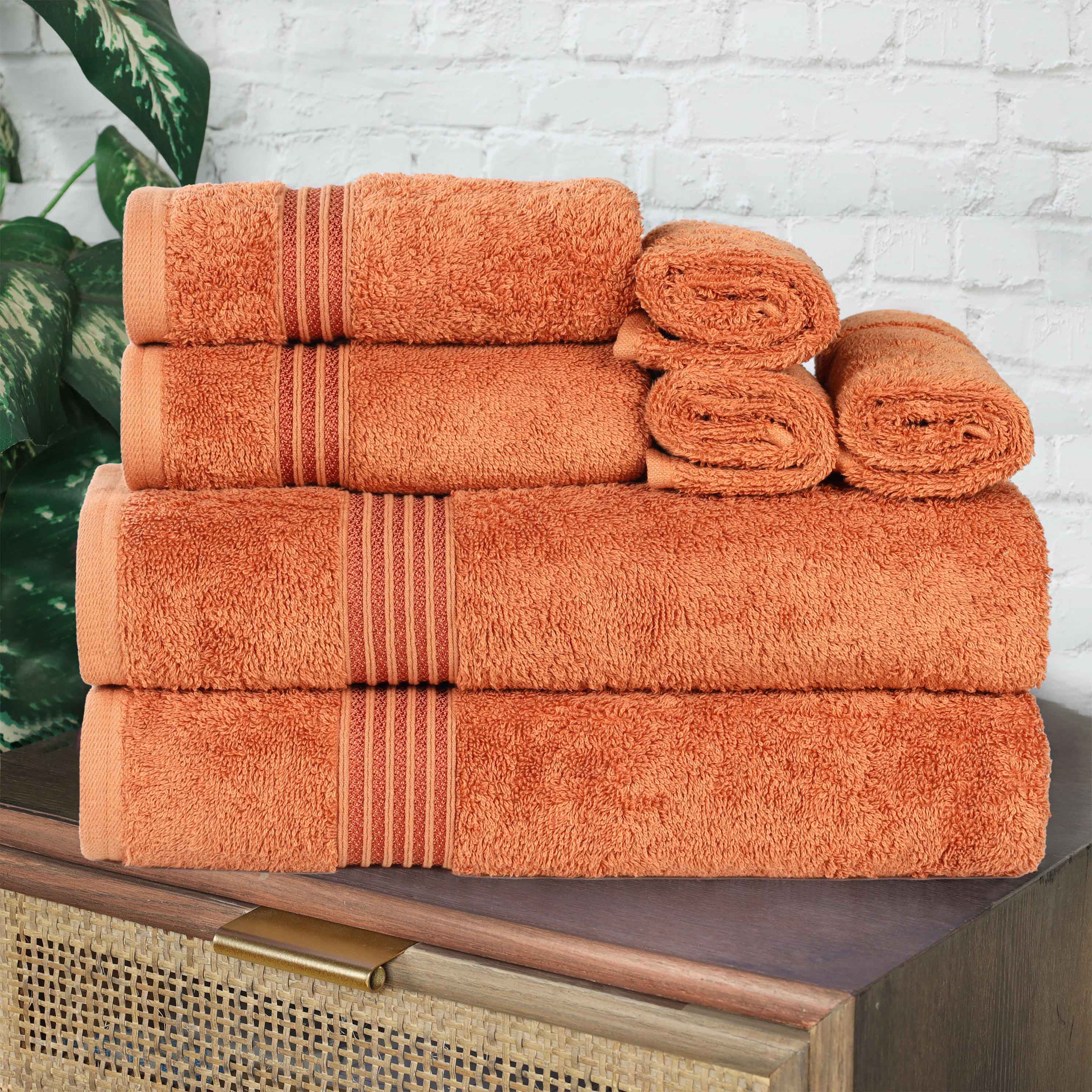 Premium Egyptian Cotton 8-Piece Bath Towel Set - Ultra Soft, Highly Absorbent & Quick-Drying - Perfect for Spa, Bathroom & Beach Use