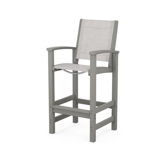 POLYWOOD Coastal Bar Chair - Outdoor & Indoor Bar Stool, Weather-Resistant, Durable, Comfortable - Perfect for Patio, Deck, Kitchen, and Poolside Use