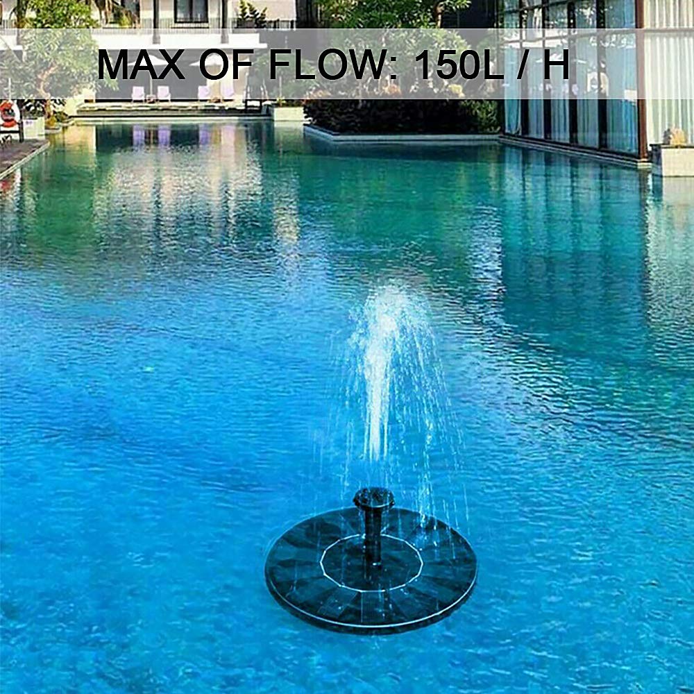 ODOMY 1W Solar Powered Fountain Pump for Bird Bath, Small Pond, Pool, Patio & Garden - Includes Panel Spray Head - Perfect for Outdoor Water Features & Decoration