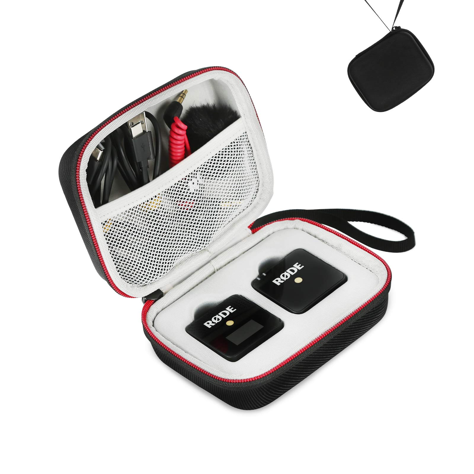 Hard Travel Case for Rode Wireless GO Compact Wireless Microphone System - Protective Storage Carrying Case for Transmitter & Receiver - Durable Black EVA Replacement Case for Rode Wireless Go (Perfect for Travel, Studio & Field Recording)