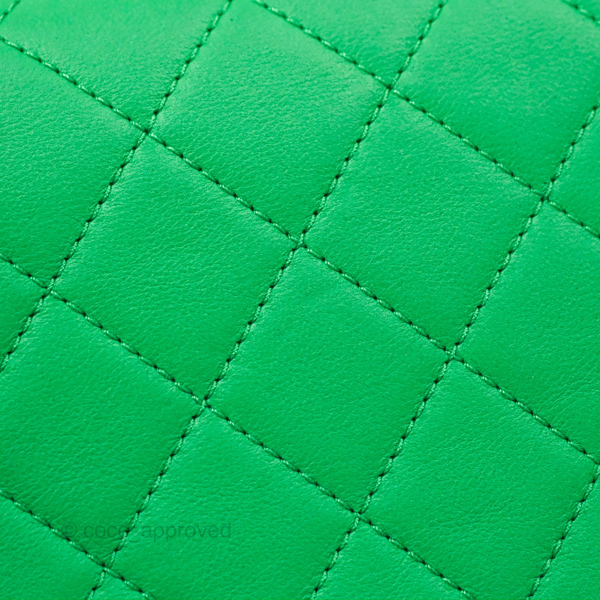 Chanel CC Quilted Flap Bag With Top Handle - Green Calfskin Leather Crossbody Bag with Gold Hardware | Luxury Designer Handbag for Women, Perfect for Date Night & Special Occasions