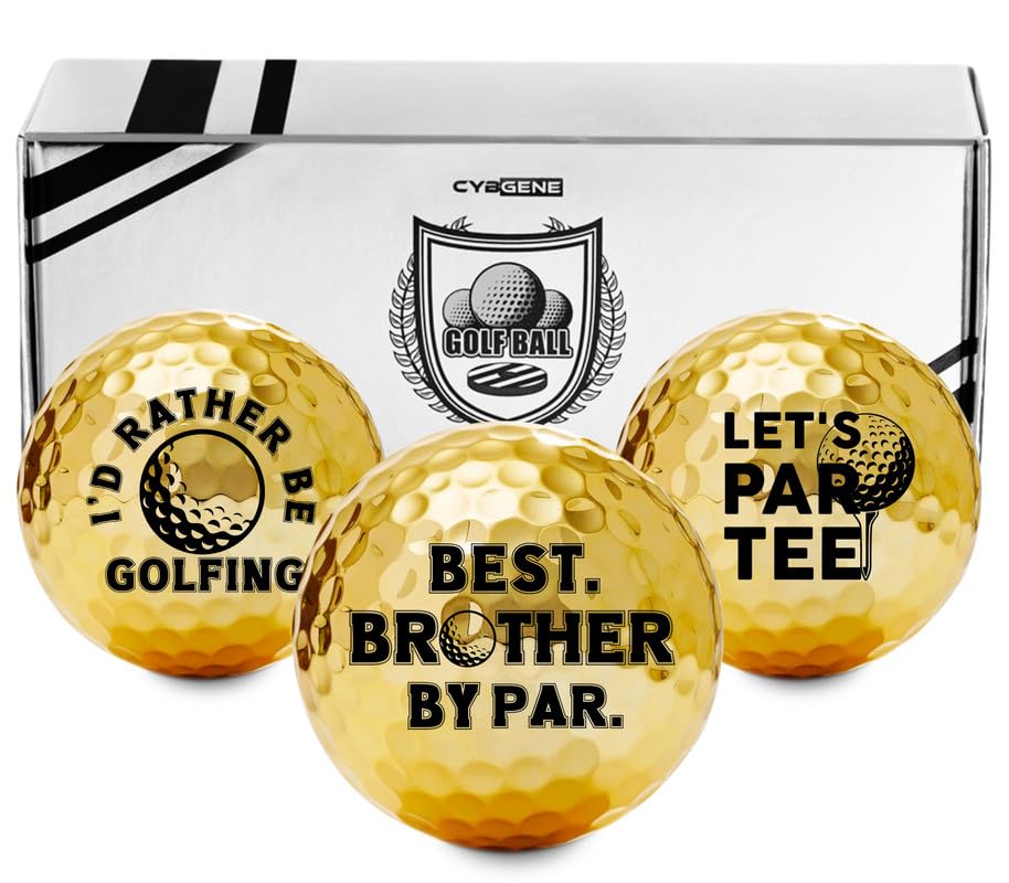 Premium Colored Golf Balls - Unique Golf Gifts for Men, Birthday & Christmas Presents for Golf Lovers - Perfect for Driving Range Practice & Course Play (Gold)