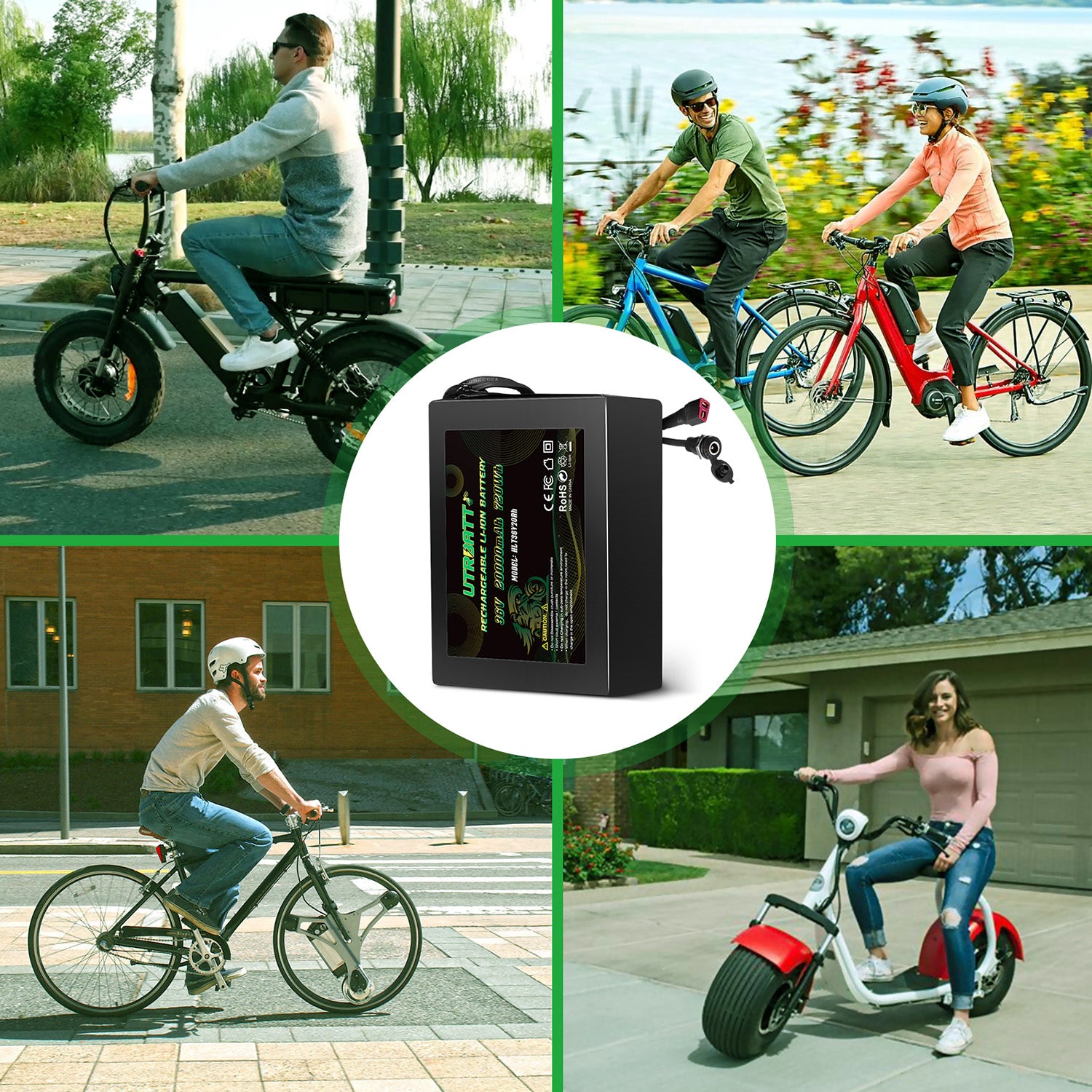 36V 20AH Lithium Ion Battery for Electric Bikes - Includes 42V 2A Fast Charger - Perfect for Commuting, Mountain Biking & Long Distance Rides