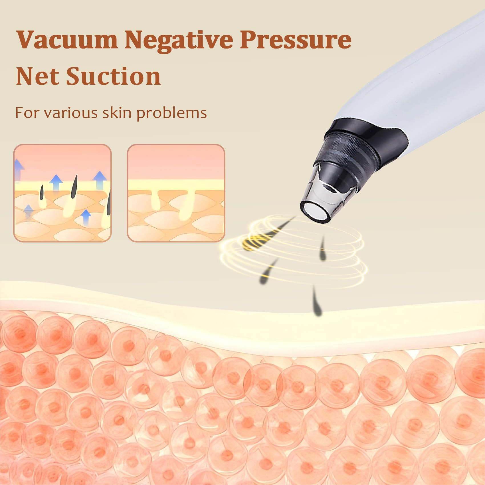 Blackhead Remover Vacuum - Powerful Pore Cleaner with 3 Adjustable Suction Levels & 4 Extraction Tools | USB Rechargeable Facial Cleansing Device for Women & Men | Perfect for Daily Skincare Routine & Deep Pore Cleansing at Home