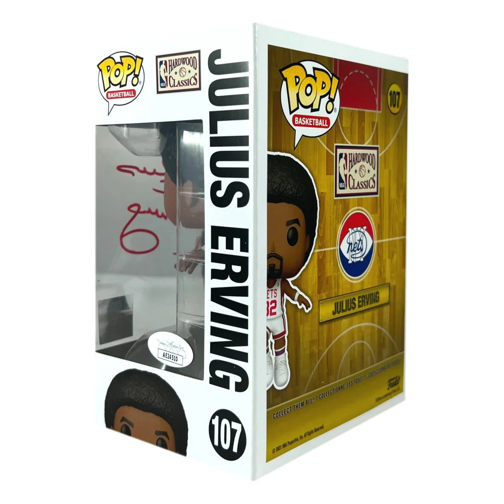 Julius Erving Signed Funko Pop #107 with JSA COA - Dr.J Autographed Philadelphia 76ers NBA Collectible - Perfect for Sports Memorabilia Display & Fan Collections