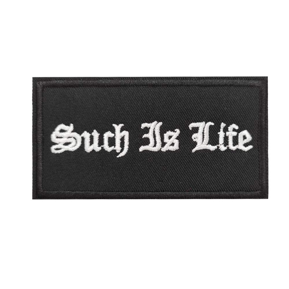 Such is Life Embroidered Iron-On Patch - Cute Mini Applique for DIY Crafts, Jackets, Backpacks & Denim - Funny Motivational Sewing Patches for Clothing & Accessories