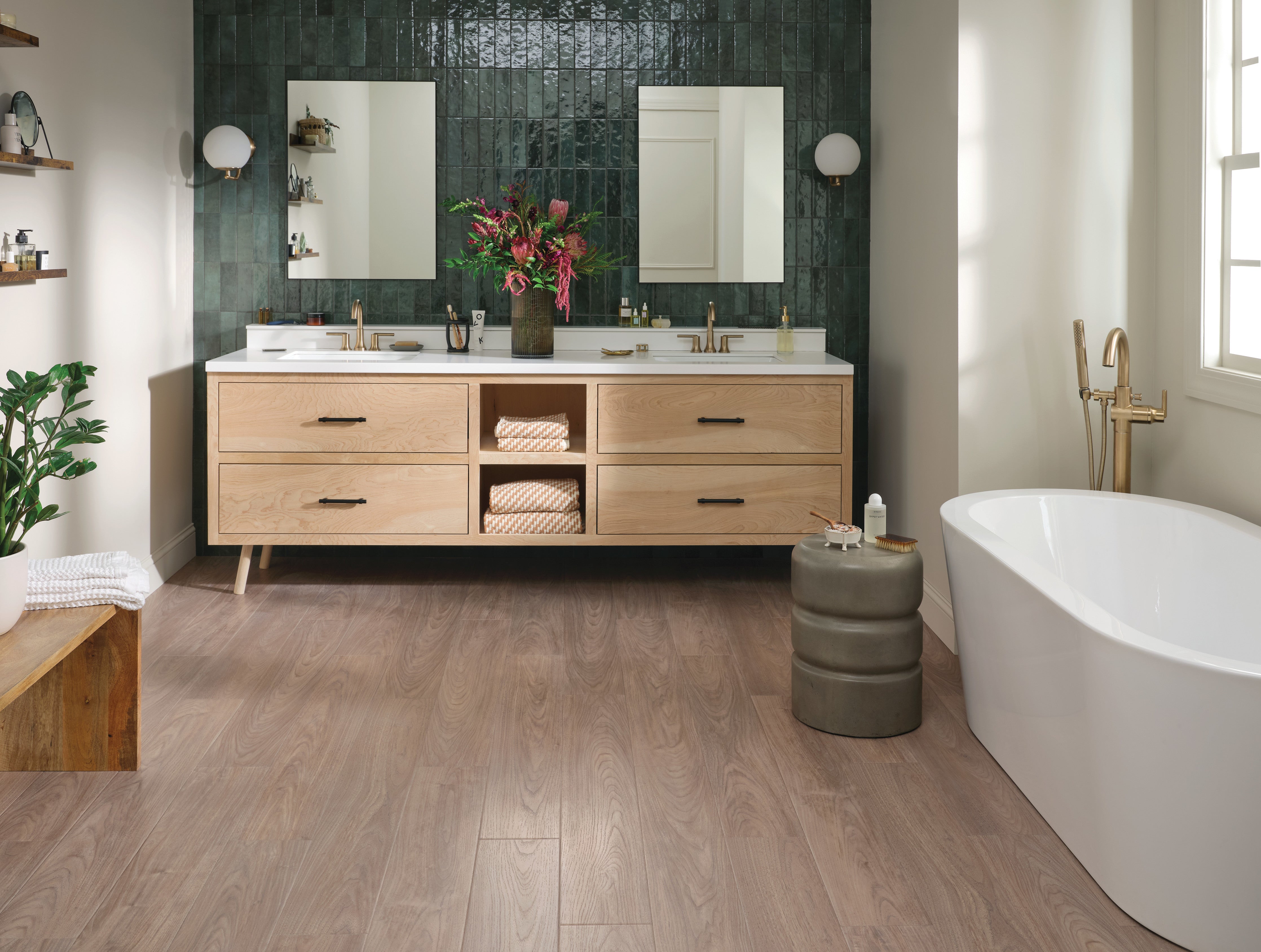 Coretec Plus Premium Integrated Bevel with Softstep – Feather Walnut 7