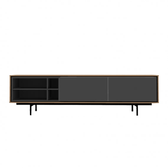 Aura A5 2-Door Sideboard Cabinet - Modern Storage Console Table for Living Room, Dining Room & Entryway - Wooden Buffet Hutch with Adjustable Shelves