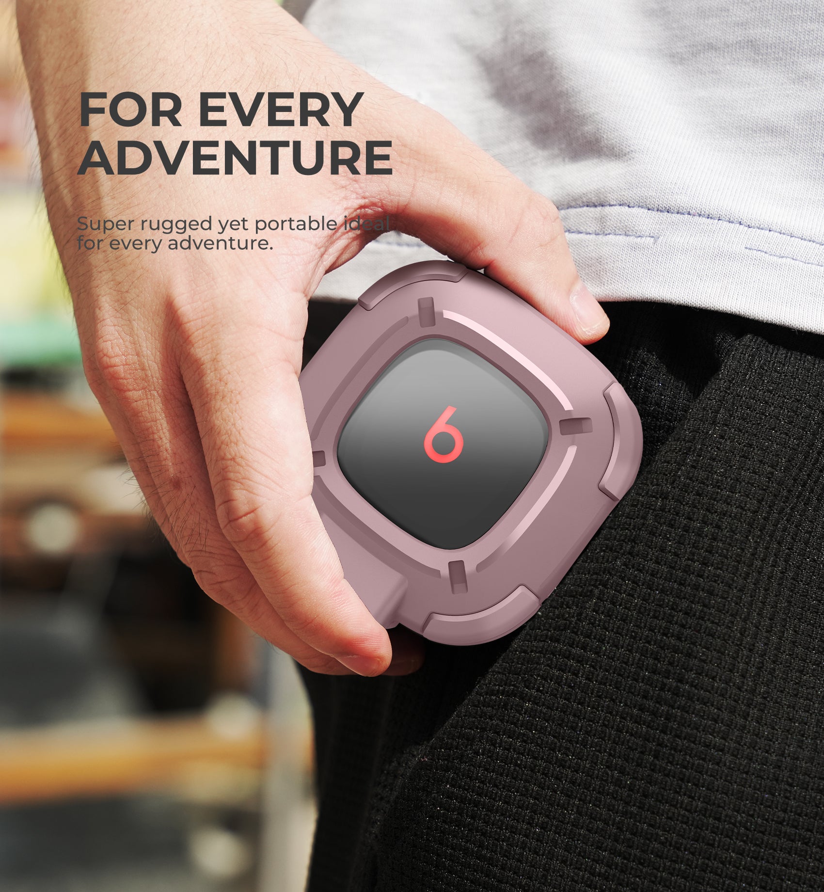 Dexnor Shockproof Rugged Earphone Case for Beats Fit Pro 2021 - Secure Lock & Carabiner Clip, Full Body Bumper Protection - Perfect for Gym, Travel and Outdoor Activities