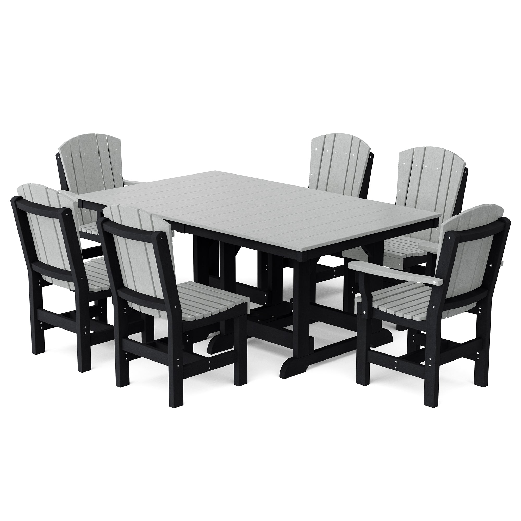 Heritage 7-Piece 44x72 Inch Dining Table Set with Chairs - Perfect for Family Gatherings, Dinner Parties & Outdoor Entertaining