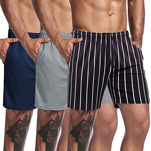 Black & White Stripe/Navy Blue/Grey