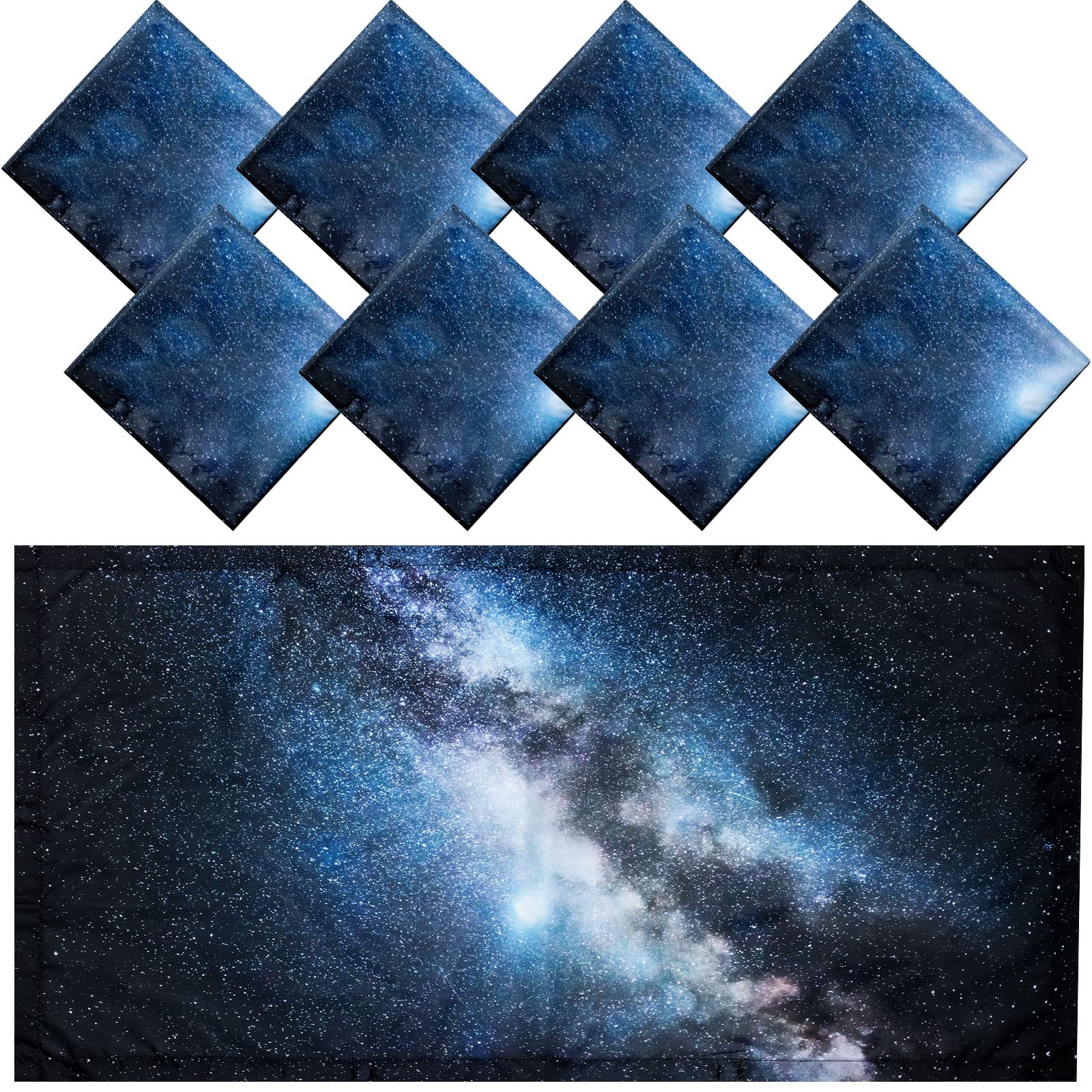 8 Pack Fluorescent Light Covers 4x2 ft - Magnetic Ceiling Light Filters for Classroom & Office, Galaxy Sky Design - Reduce Glare & Create Calming Atmosphere (Drop Ceiling Supplies)