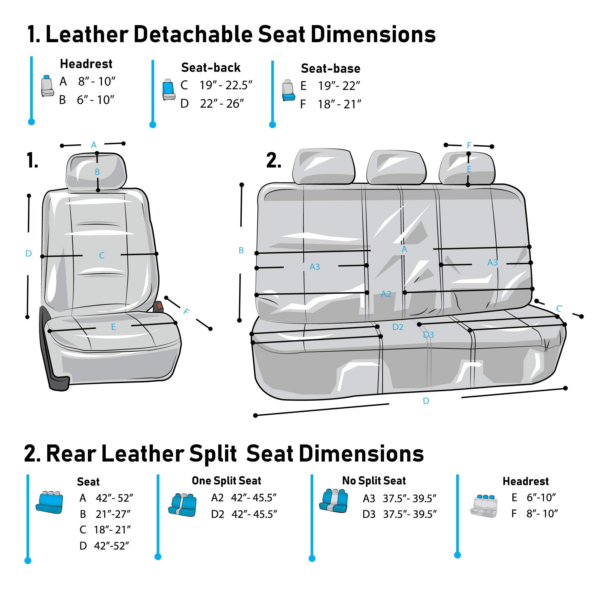 FH Group Perforated Leatherette 7-Seater Car Seat Covers - 3-Row Set, Airbag Compatible & Split Ready, Universal Fit for Cars, Trucks & SUVs (Black) | Premium Protection & Comfort for Family Road Trips, Daily Commutes & Outdoor Adventures