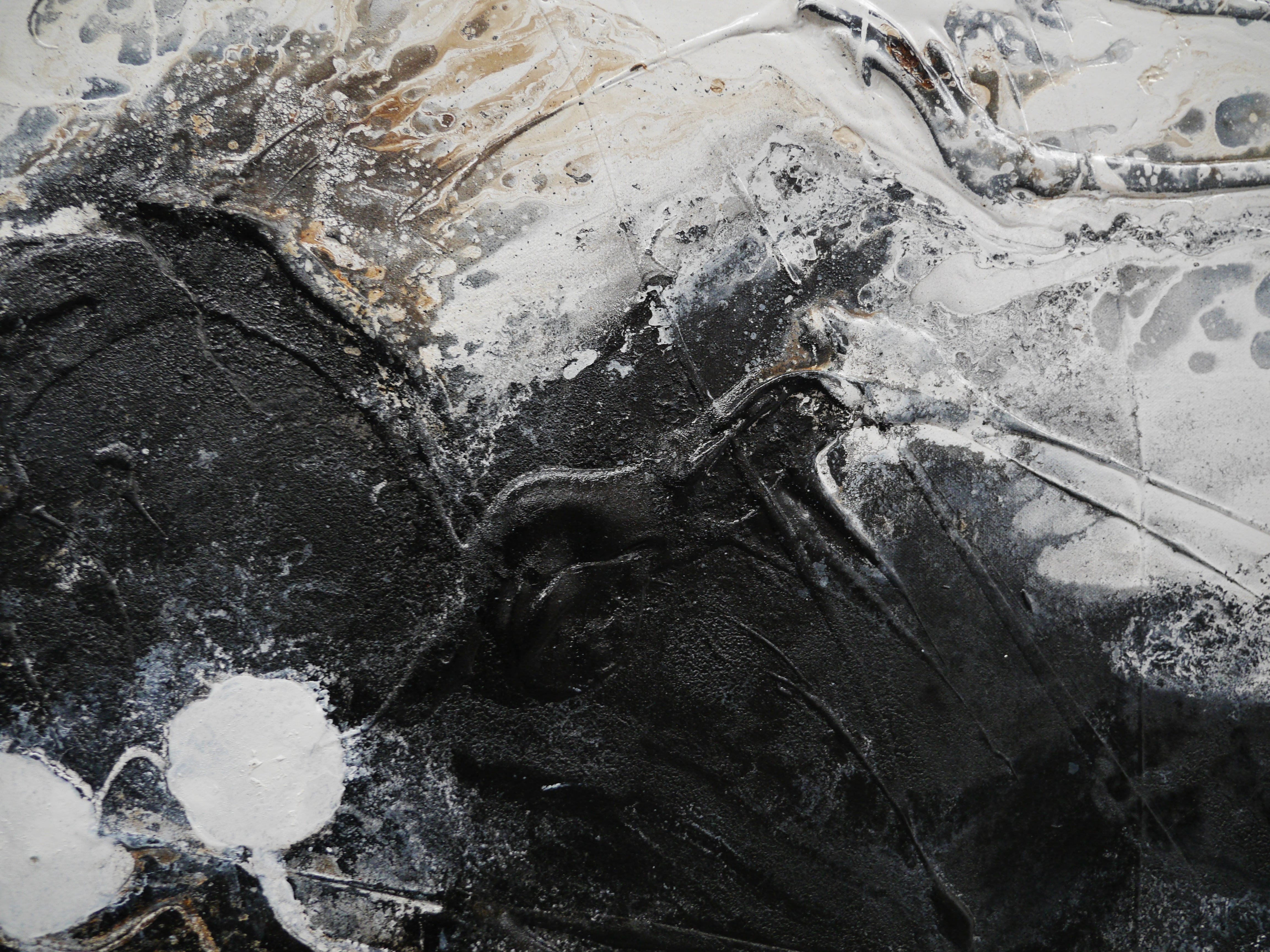 160cm x 60cm Black Rust Textured Abstract Canvas Wall Art - Modern Industrial Home Decor for Living Room, Bedroom & Office