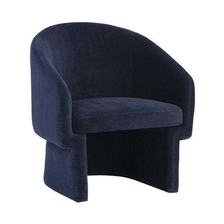 Lauryn Lounge Chair - Modern Danny Navy Blue Accent Chair for Living Room, Bedroom, or Office - Comfortable Upholstered Reading Chair with Sturdy Wooden Legs