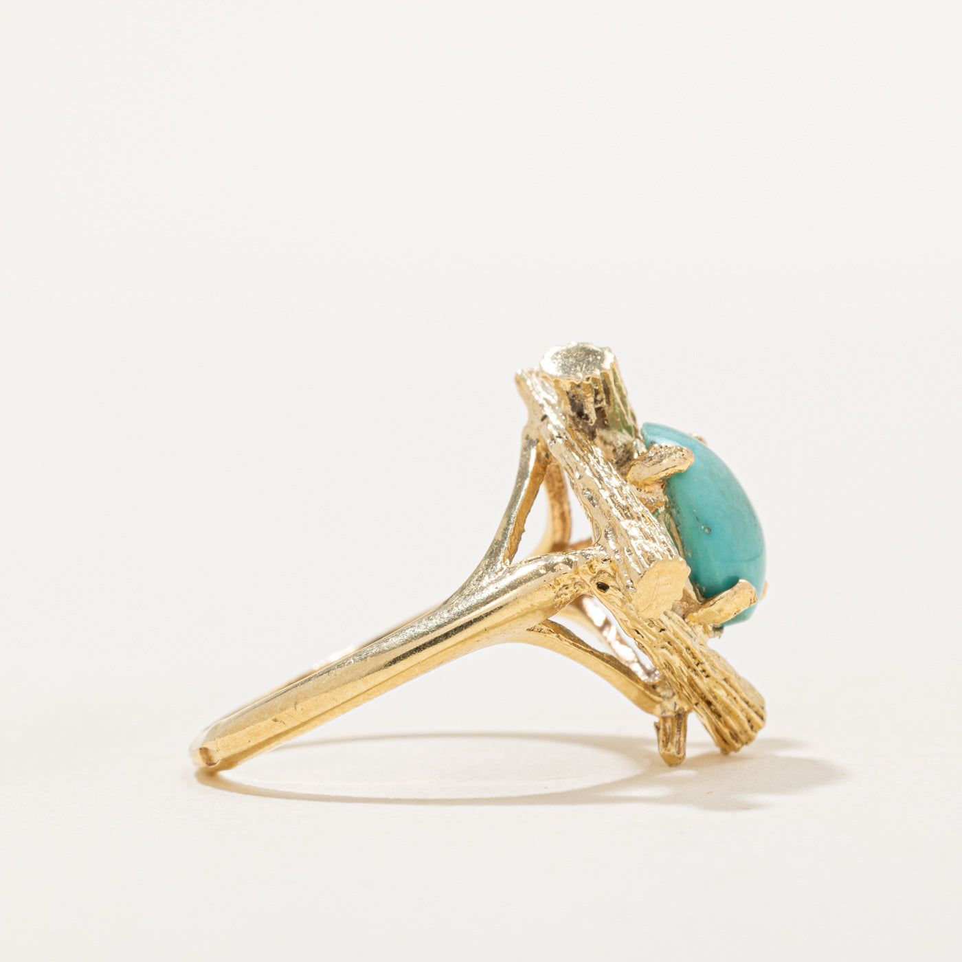 Turquoise Textured Ring for Women - 1.30ct Genuine Stone - Size 5.75 - Handmade Boho Jewelry - Perfect for Casual Wear, Gift Giving & Special Occasions