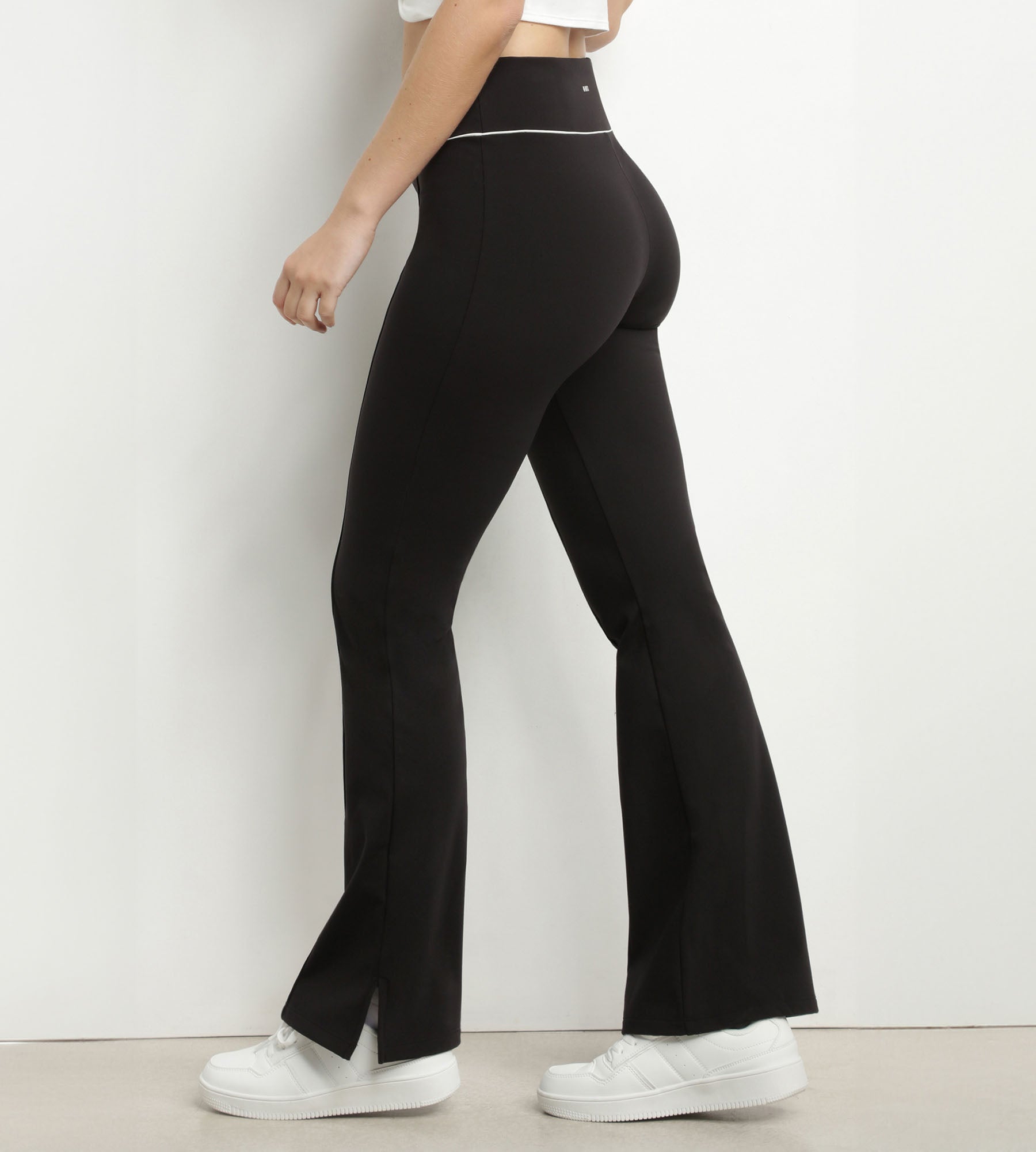 Women's Flared Stretch Jersey Sport Pants - Black | Comfortable & Stylish Workout Leggings for Yoga, Running & Gym